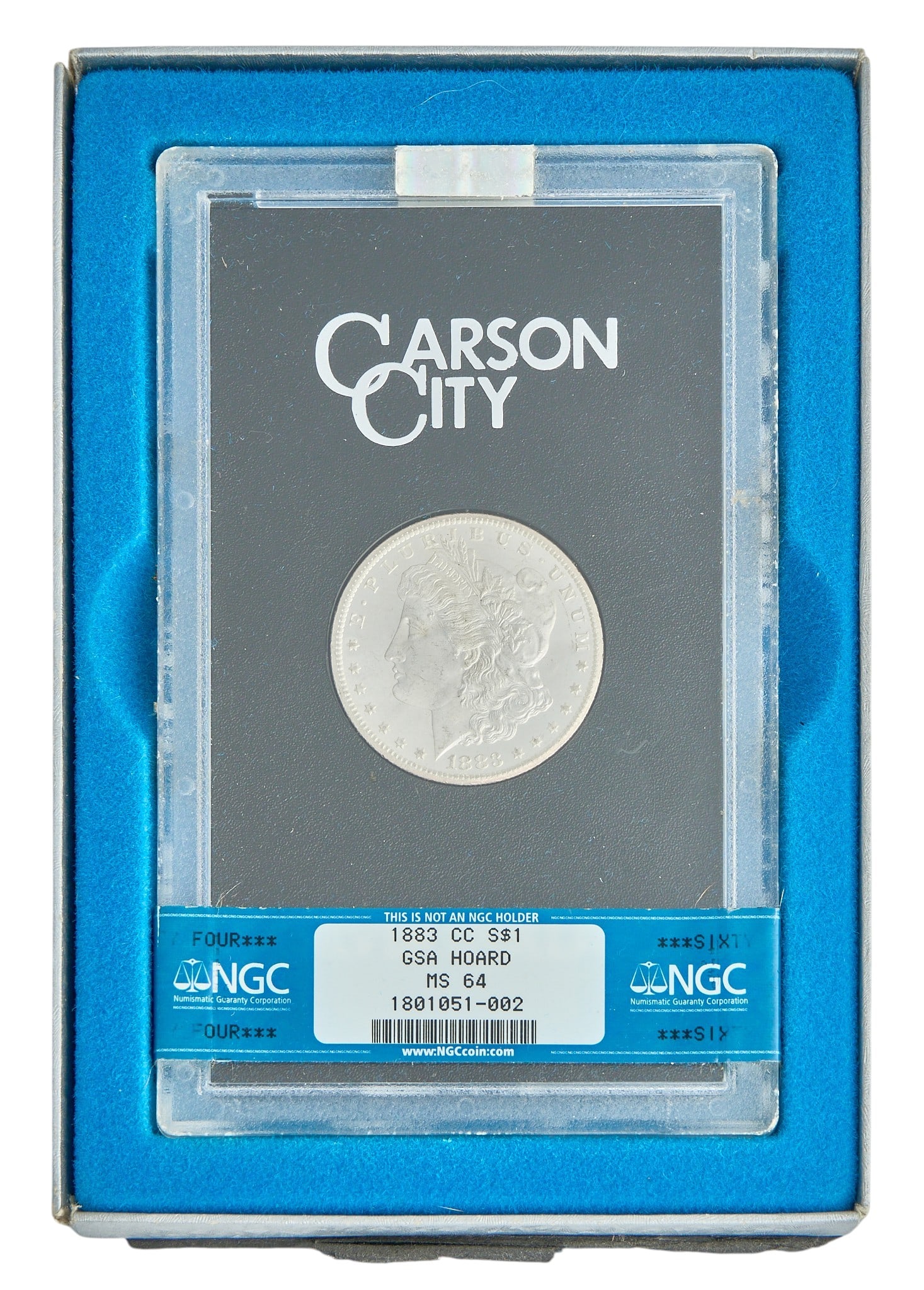 1883-CC MS-64 Carson City Morgan $1, COA: 1883-CC MS-64 Carson City Morgan $1, COA