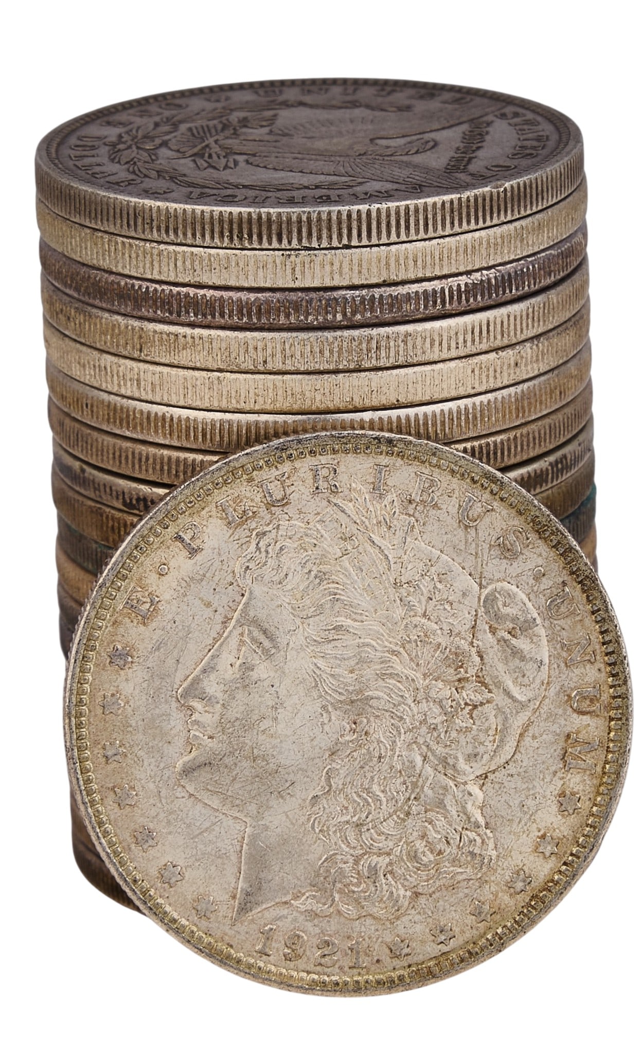 (20) Morgan Silver Dollars: Twenty assorted Morgan Silver Dollars Provenance: Property from the Estate of Joy Speck Wilson (1942-2026) from her Menard, Texas ranch home