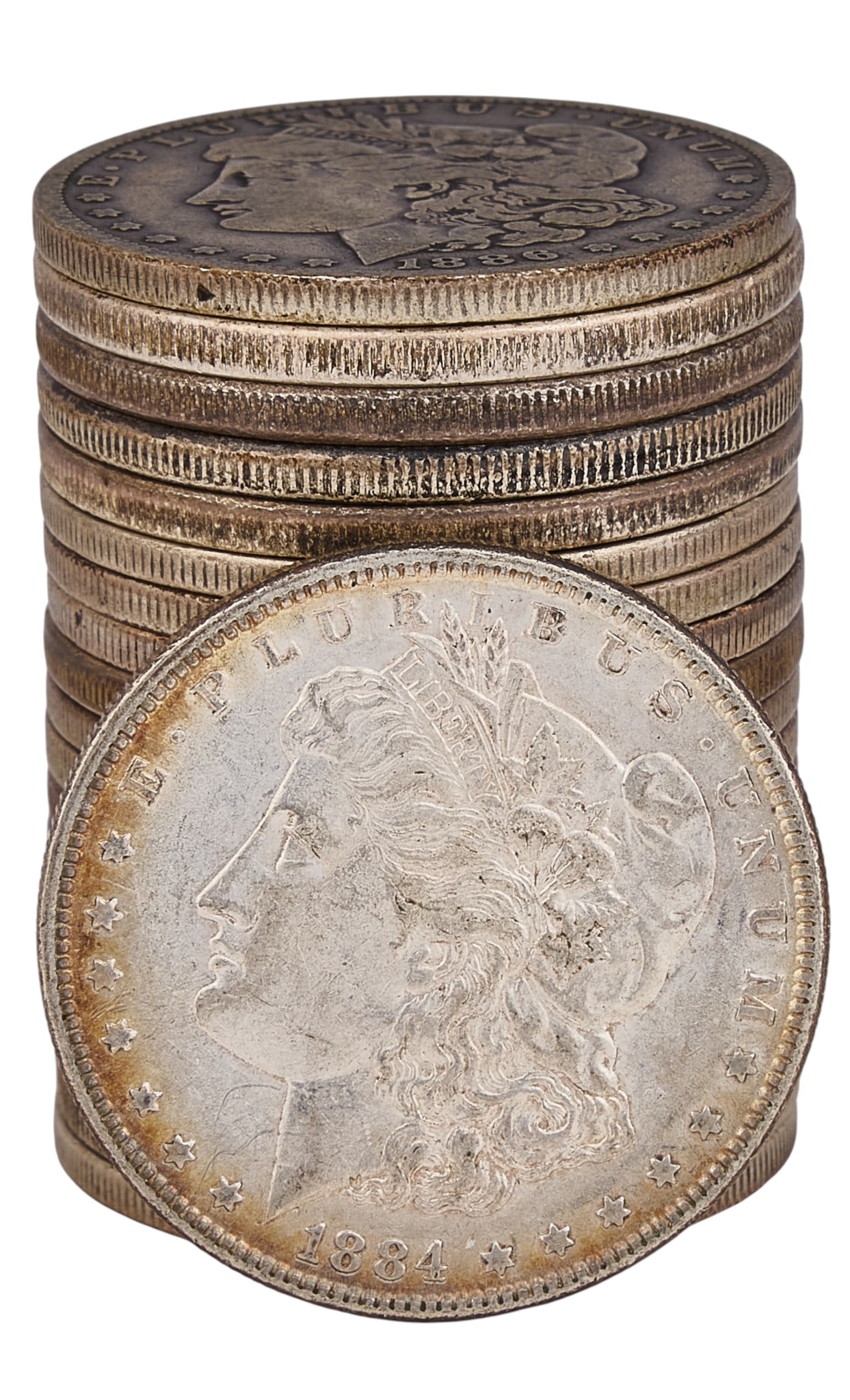 (20) Morgan Silver Dollars: Twenty assorted Morgan Silver Dollars Provenance: Property from the Estate of Joy Speck Wilson (1942-2026) from her Menard, Texas ranch home
