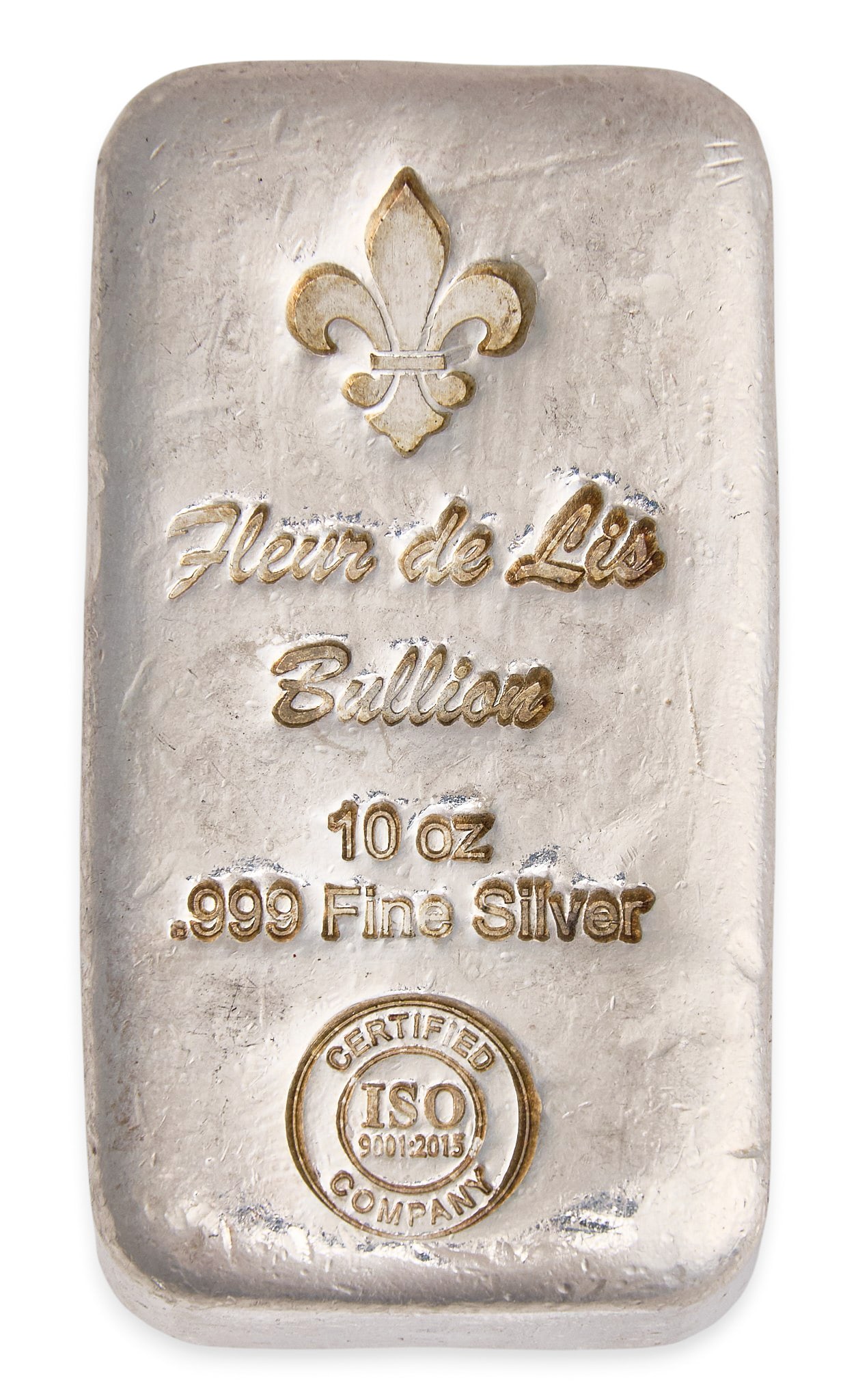 (1) 10 ozt. Fine Silver .999 Bar: One 10 ozt. fine silver .999 bar, produced by Fleur de Lis Provenance: Property from the collection of an industrial chemicals entrepreneur, from his Alamo Heights, Texas home 
