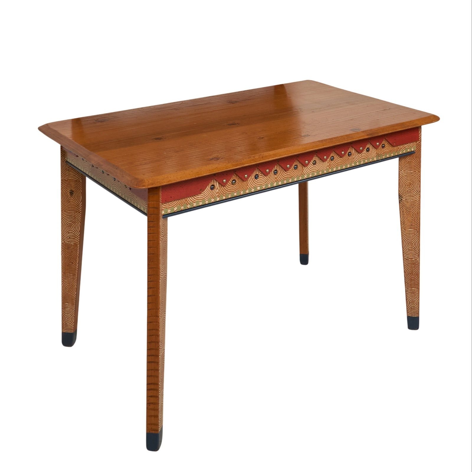 David Marsh, Folk Art Table: David Marsh (Texas, 20th century) Southwestern style folk art table featuring hand-painted motifs height 30.25 in. x width 48 in. x depth 30 in. Provenance: Property from a home in Rockport, Texas