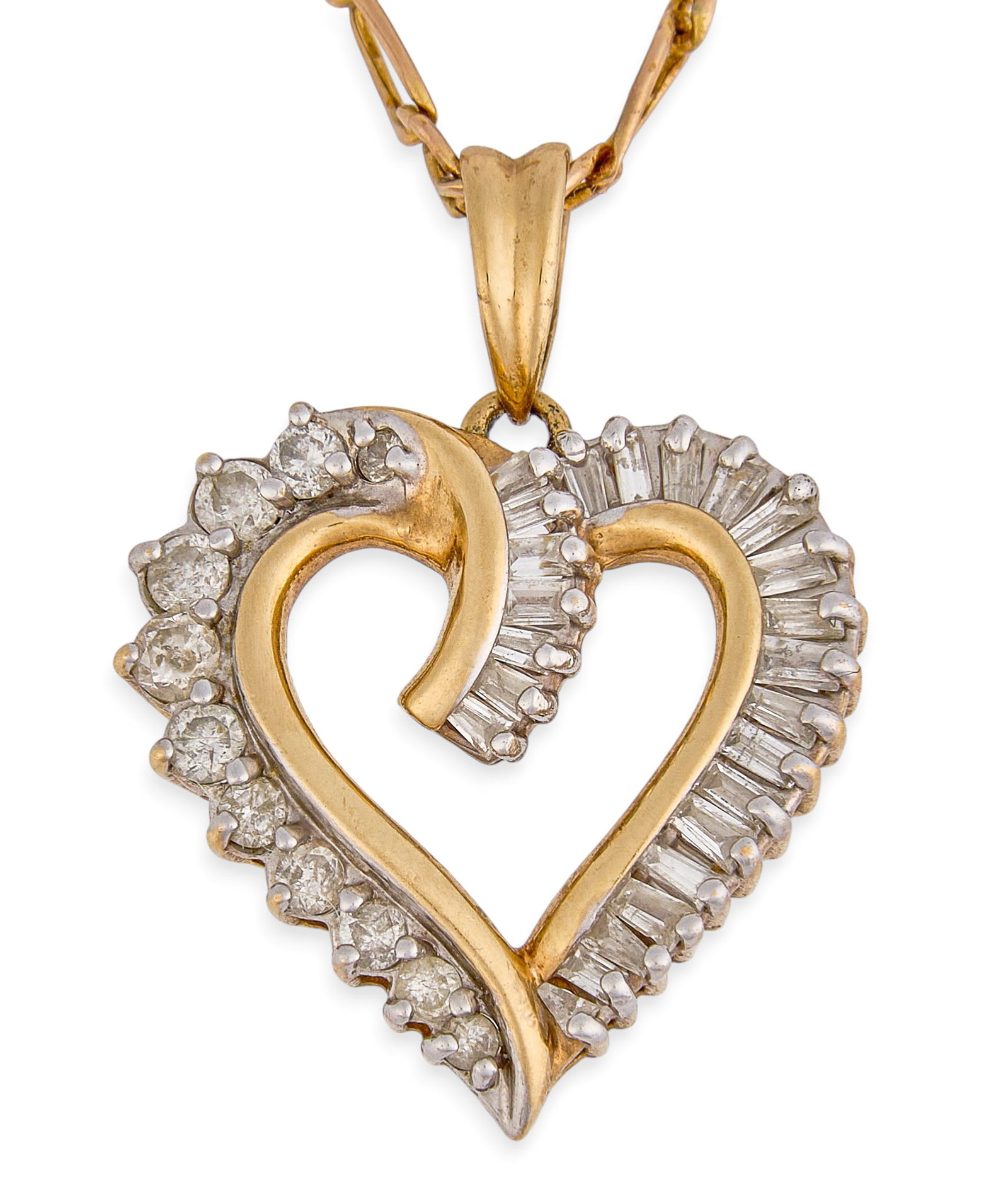 10K Diamond Heart Pendant Necklace (1 of 5)