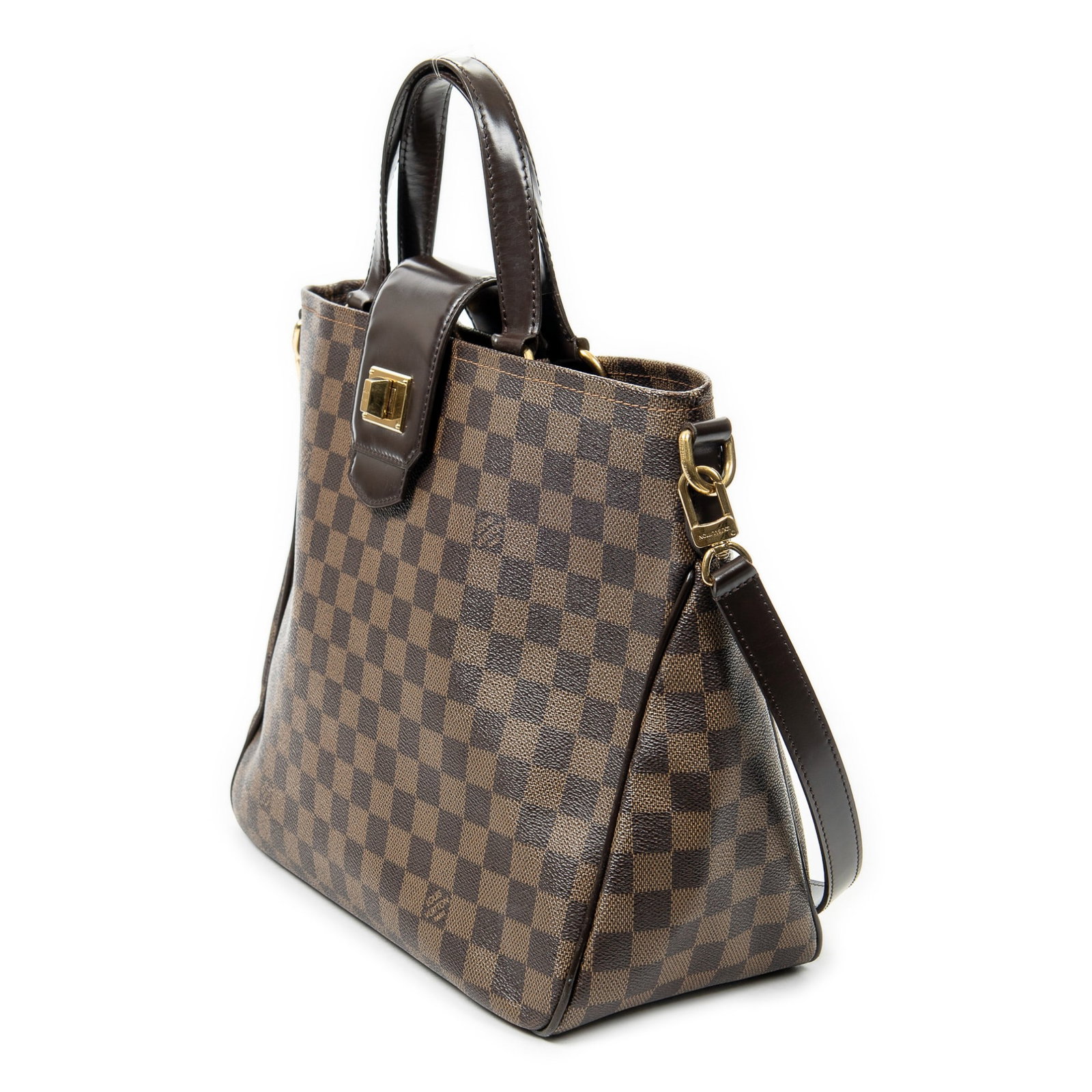 Louis Vuitton Cabas Rosebery Shoulder Bag: Louis Vuitton Cabas Rosebery shoulder bag in brown damier ebene, with brown leather handles, and golden brass hardware, marked AR4191 (49th week 2011); third-party authenticated 13 in. x 11 in.
