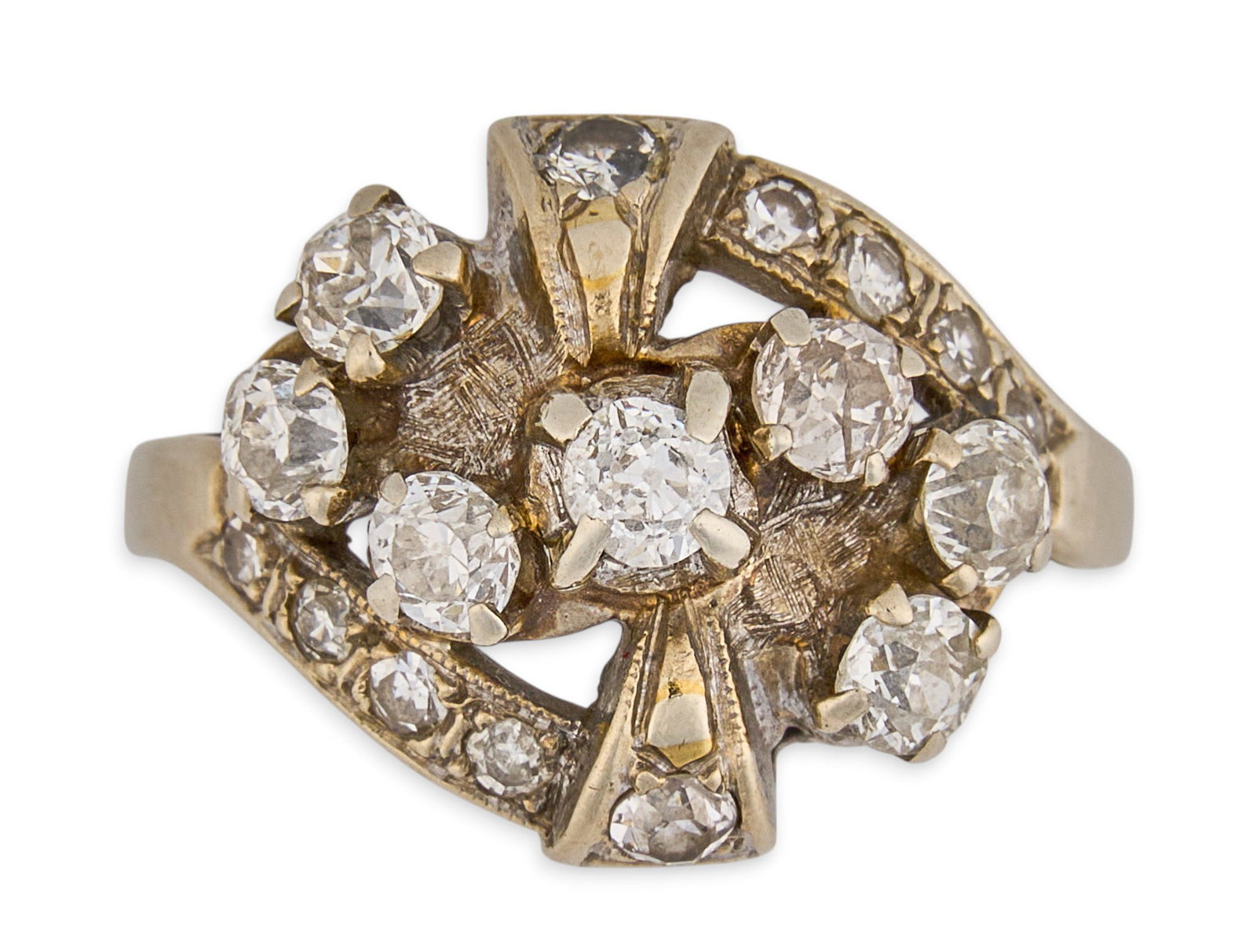 14K Diamond Cluster Ring (1 of 5)