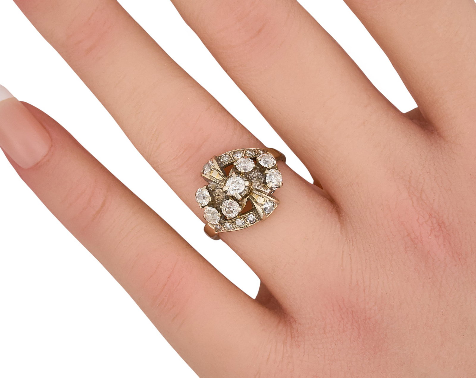 14K Diamond Cluster Ring - 2