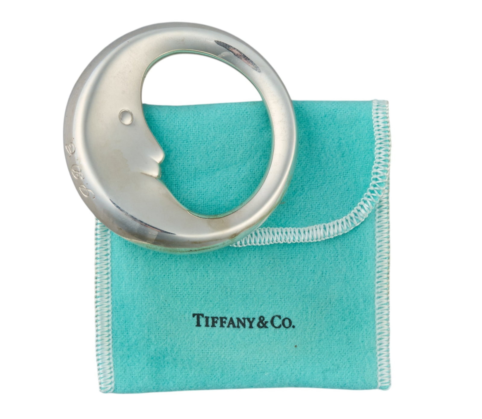 Tiffany & Co. Sterling Silver Baby Rattle: Tiffany & Co. sterling silver baby rattle, monogrammed, and marked "Tiffany & Co. 925" diameter: 2.5 in. Total weight: 1.07 ozt Provenance: Property from the collection of an