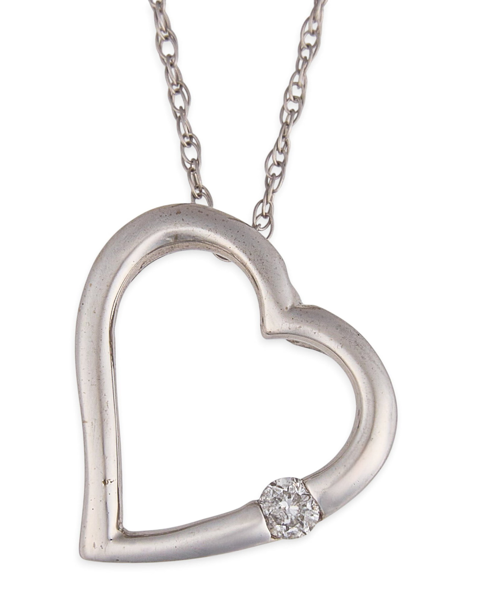10K Diamond Heart Pendant Necklace (1 of 5)