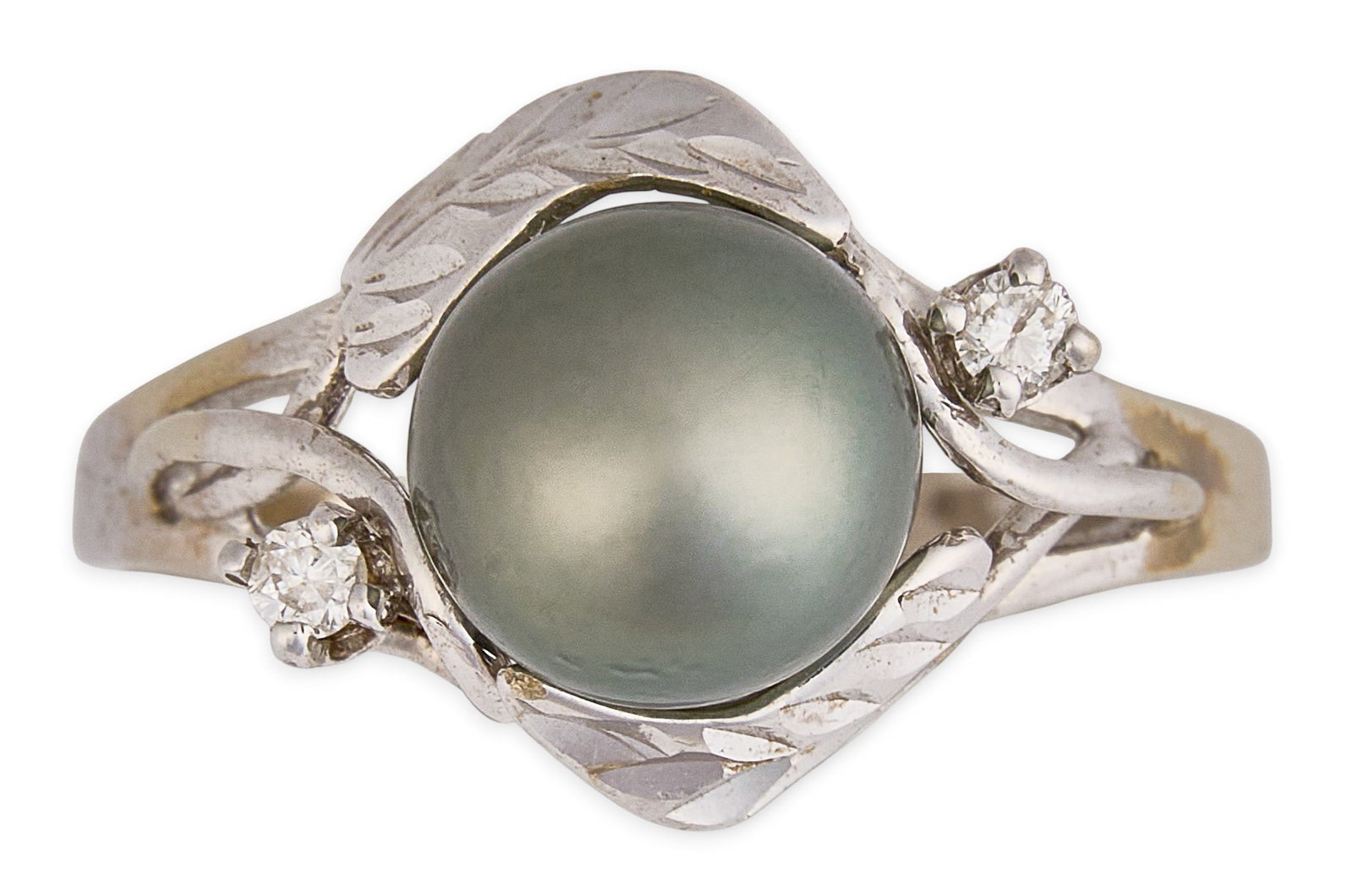 14K Tahitian Pearl Diamond Ring (1 of 5)