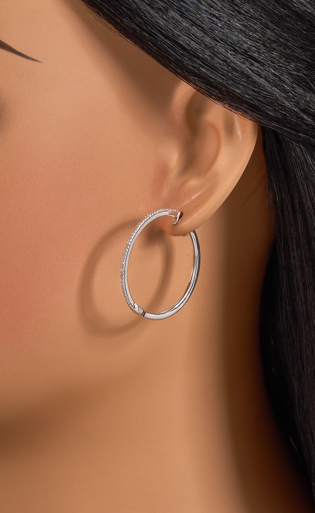14K Diamond Hoops - 2