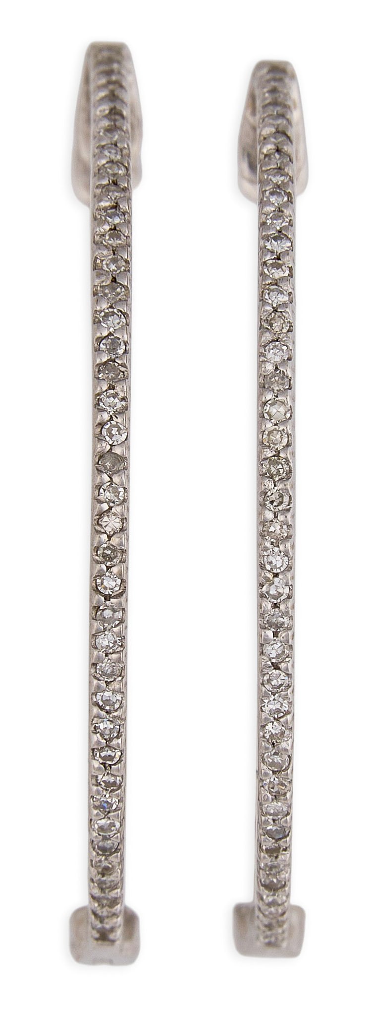 14K Diamond Hoops - 3
