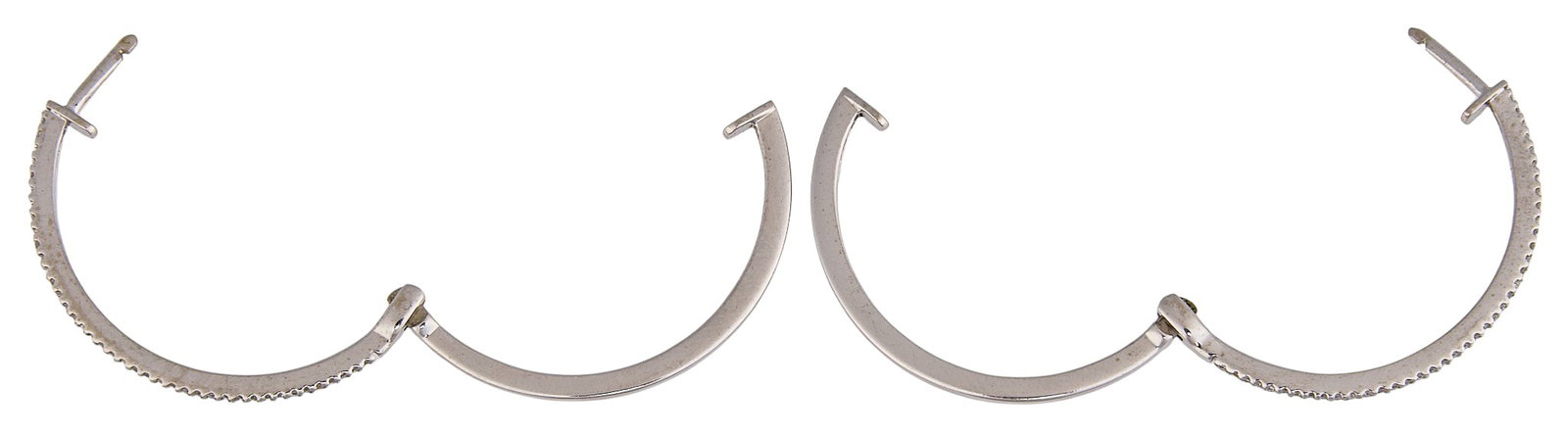 14K Diamond Hoops - 4