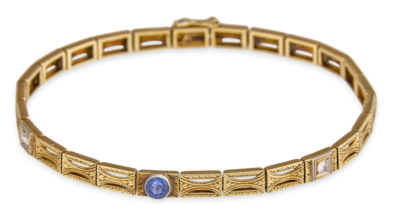 14K Diamond & Sapphire Bracelet (1 of 5)