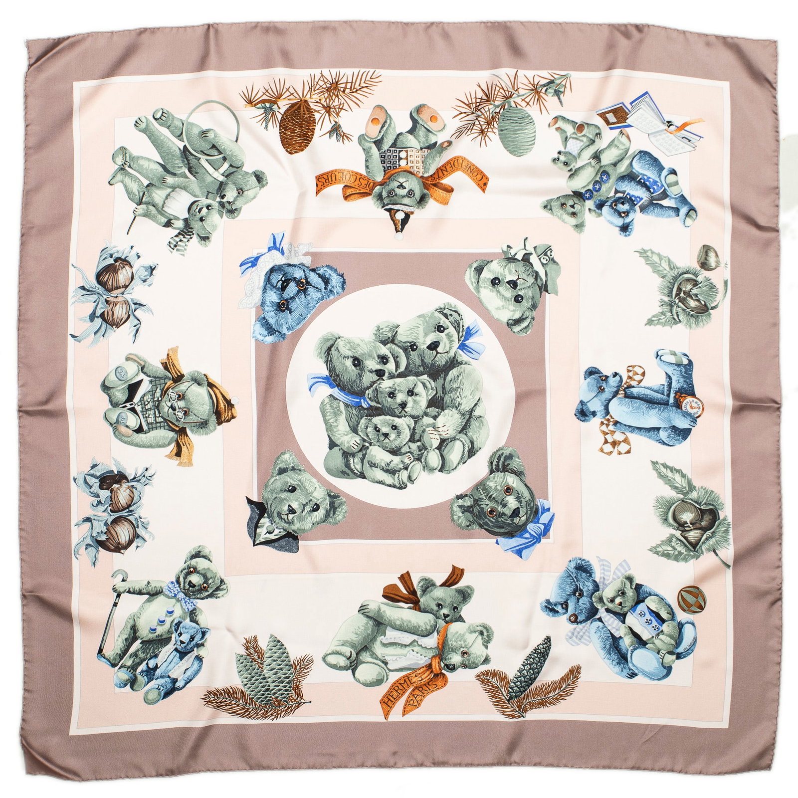 Hermès Confidents des Coeurs Silk Scarf: Hermès "Confidents des Coeurs" silk scarf designed by Loïc Dubigeon, includes box Square: 35.5 in. Condition AA; perfect condition, has barely been used