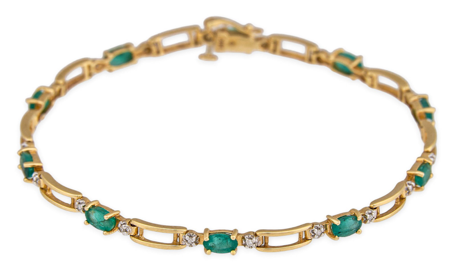 14K Diamond & Emerald Bracelet (1 of 5)