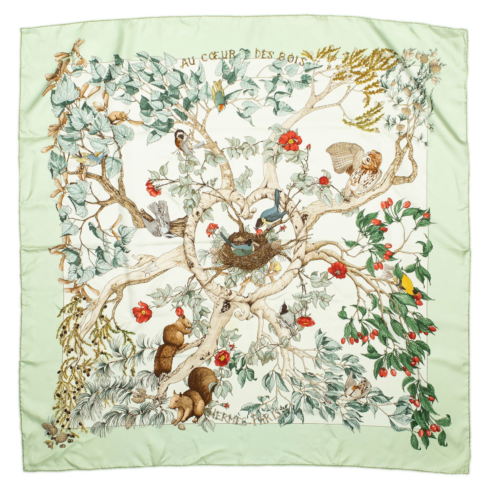 Hermès Au Coeur des Bois Silk Scarf (1 of 5)
