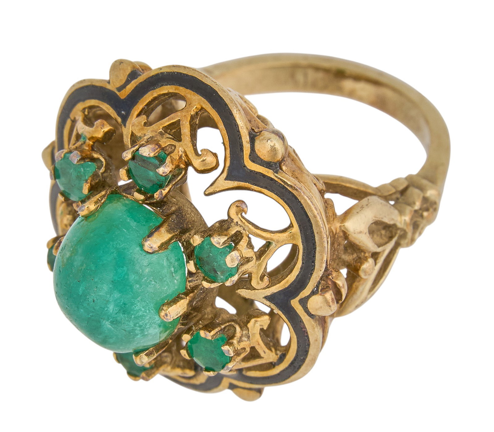 14K Emerald Flower Ring - 3