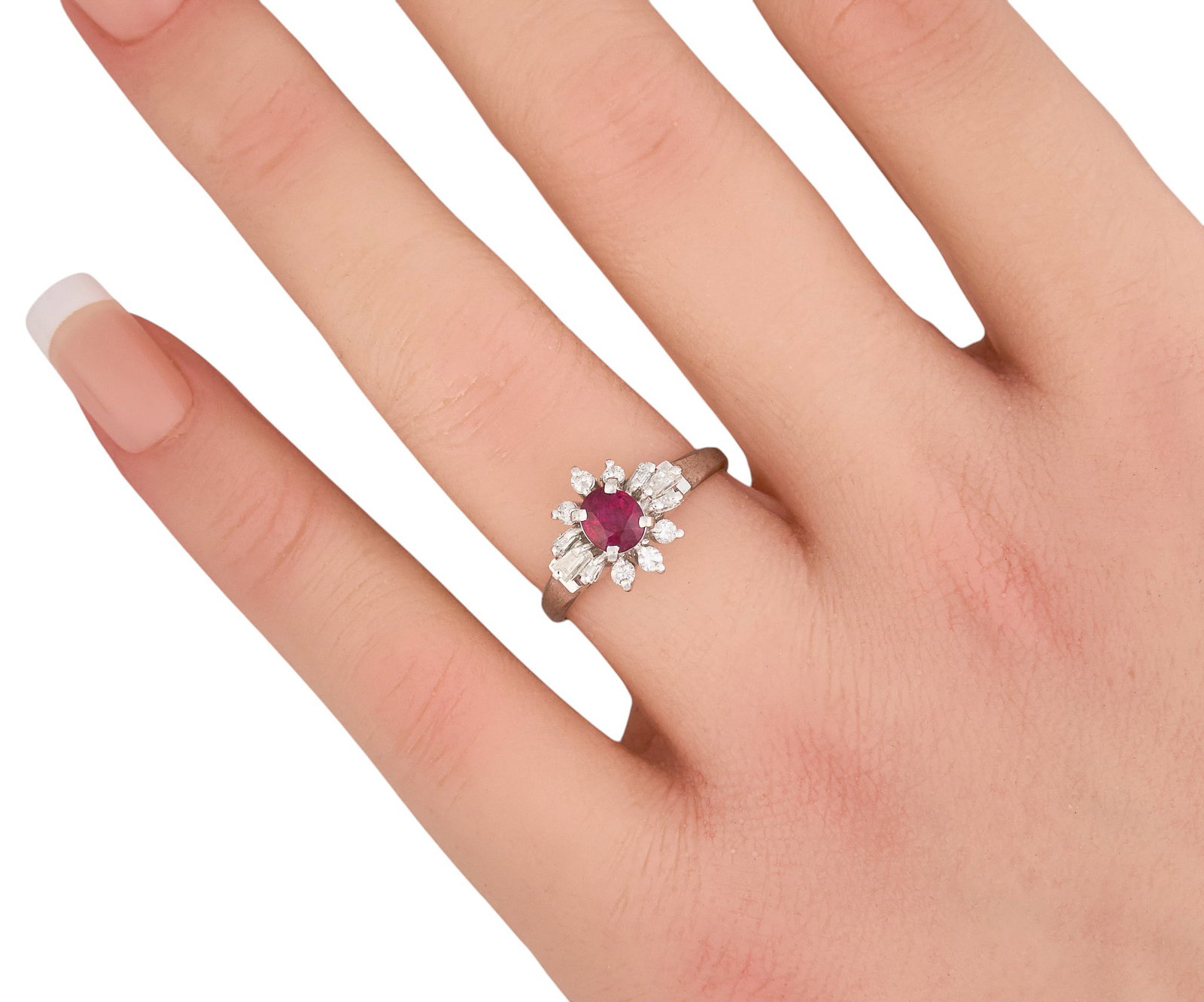 Platinum Ruby & Diamond Ring - 2