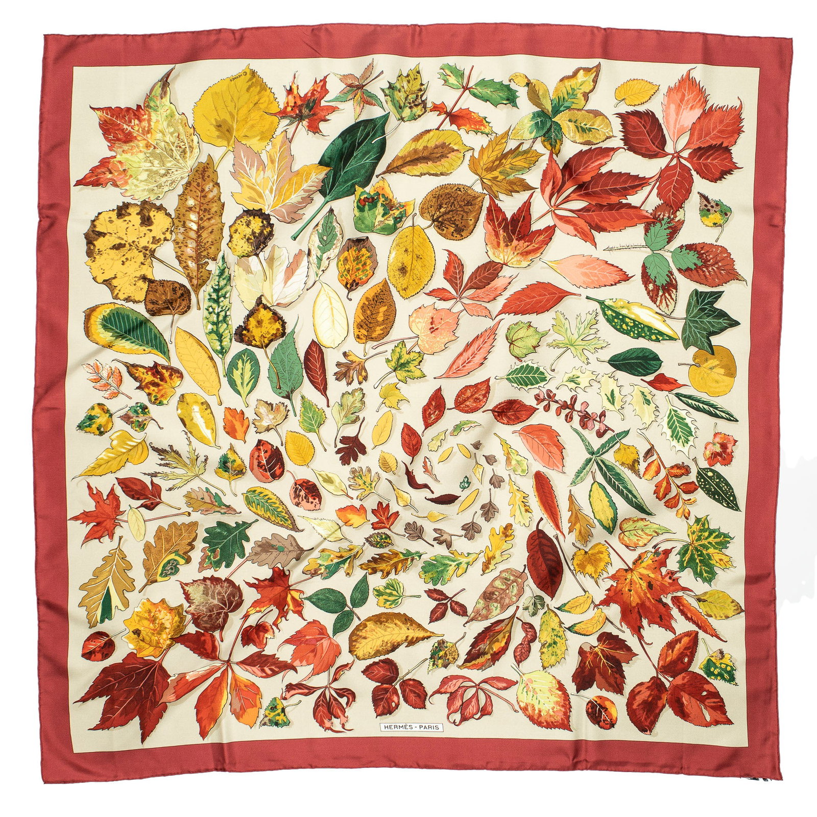 Hermès Tourbillon Silk Scarf: Hermès "Tourbillon" silk scarf, designed by Christiane Vauzelles Square: 35.5 in. Condition A; excellent condition, shows little signs of wear