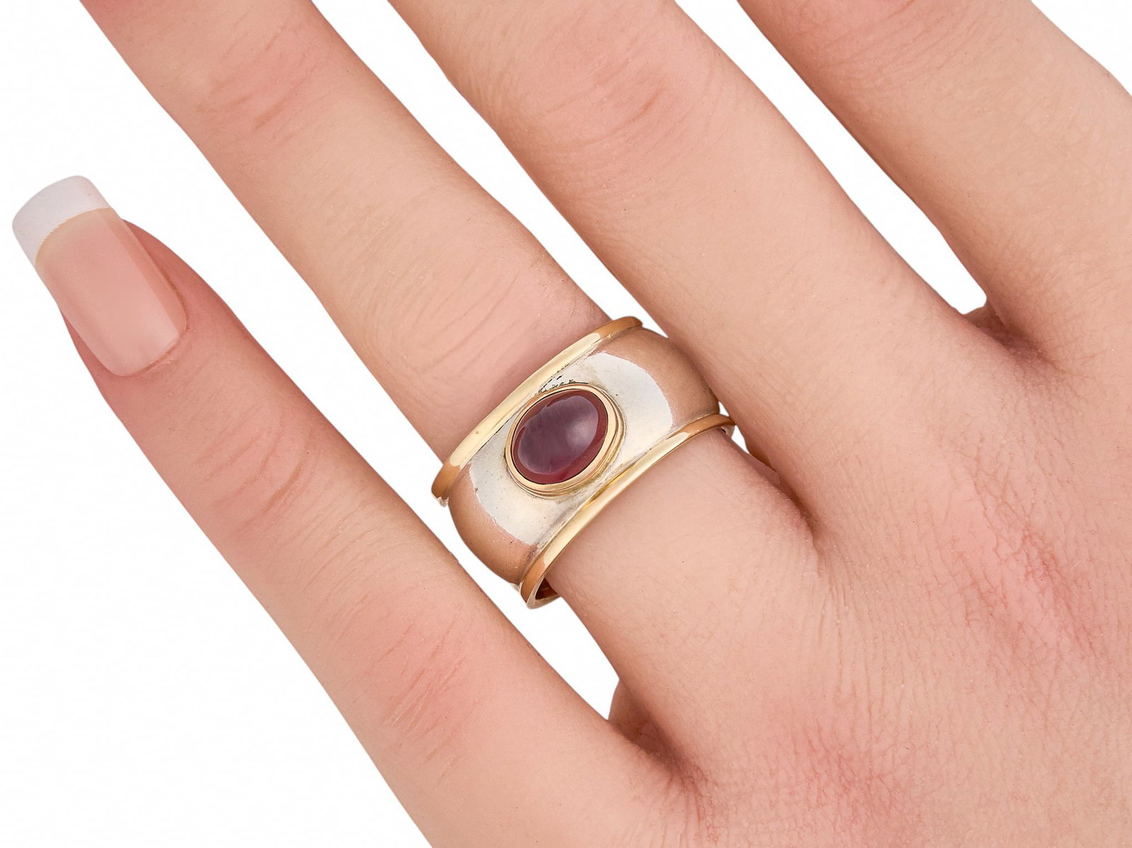Sterling/14K Garnet Ring - 2