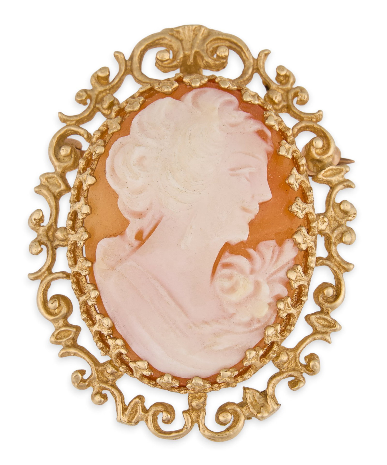 14K Carved Shell Cameo Brooch/Pendant (1 of 3)