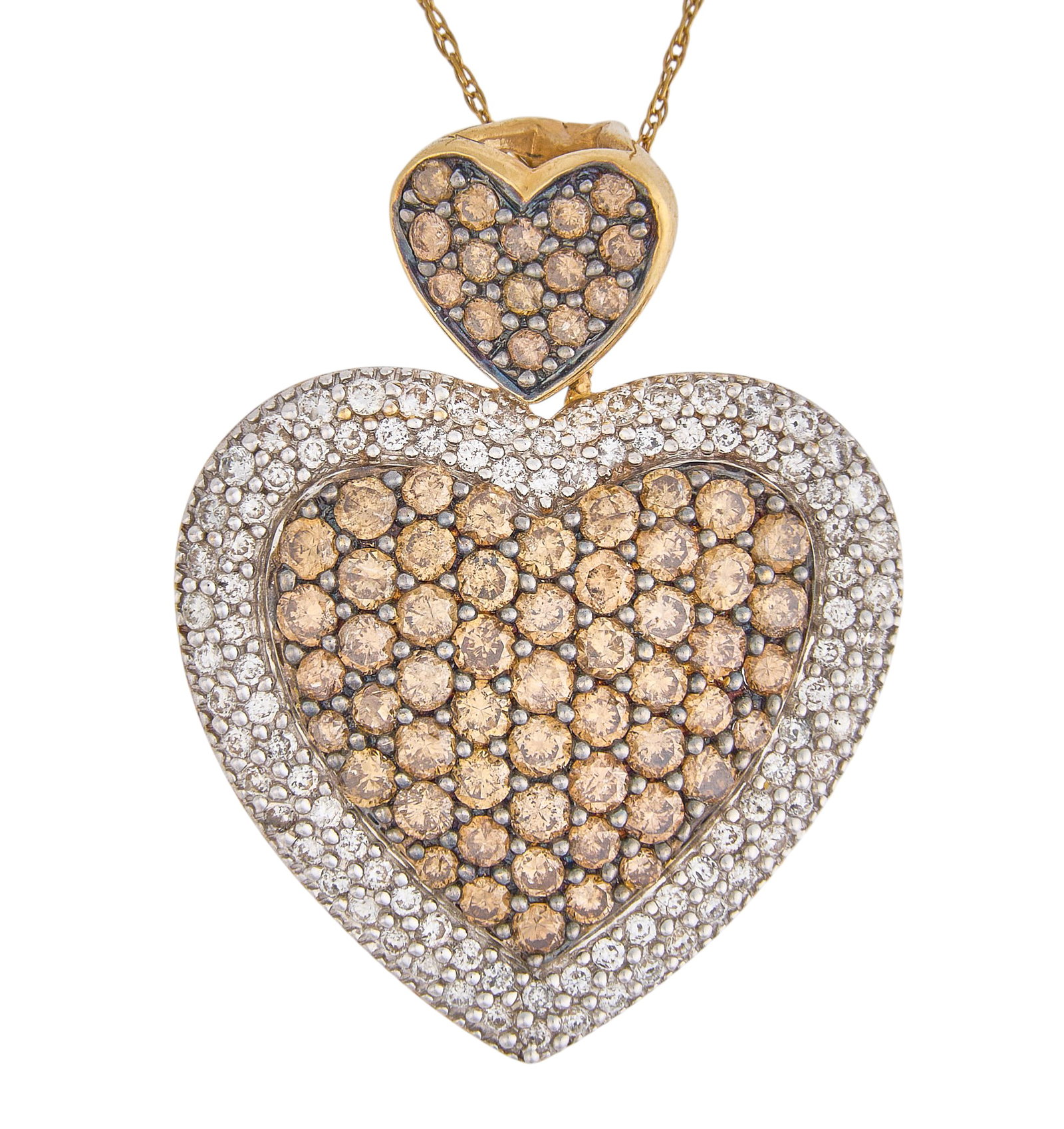14K Pave Diamond Heart Pendant Necklace (1 of 4)