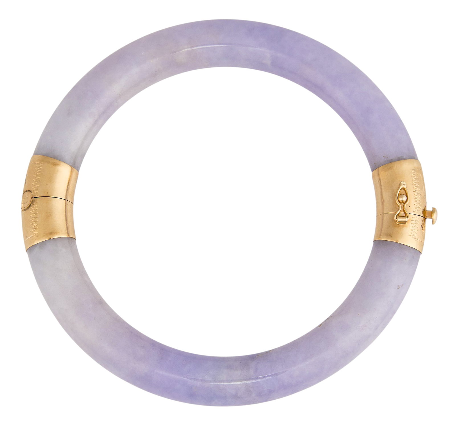 14K Lavender Jade Bangle - 2