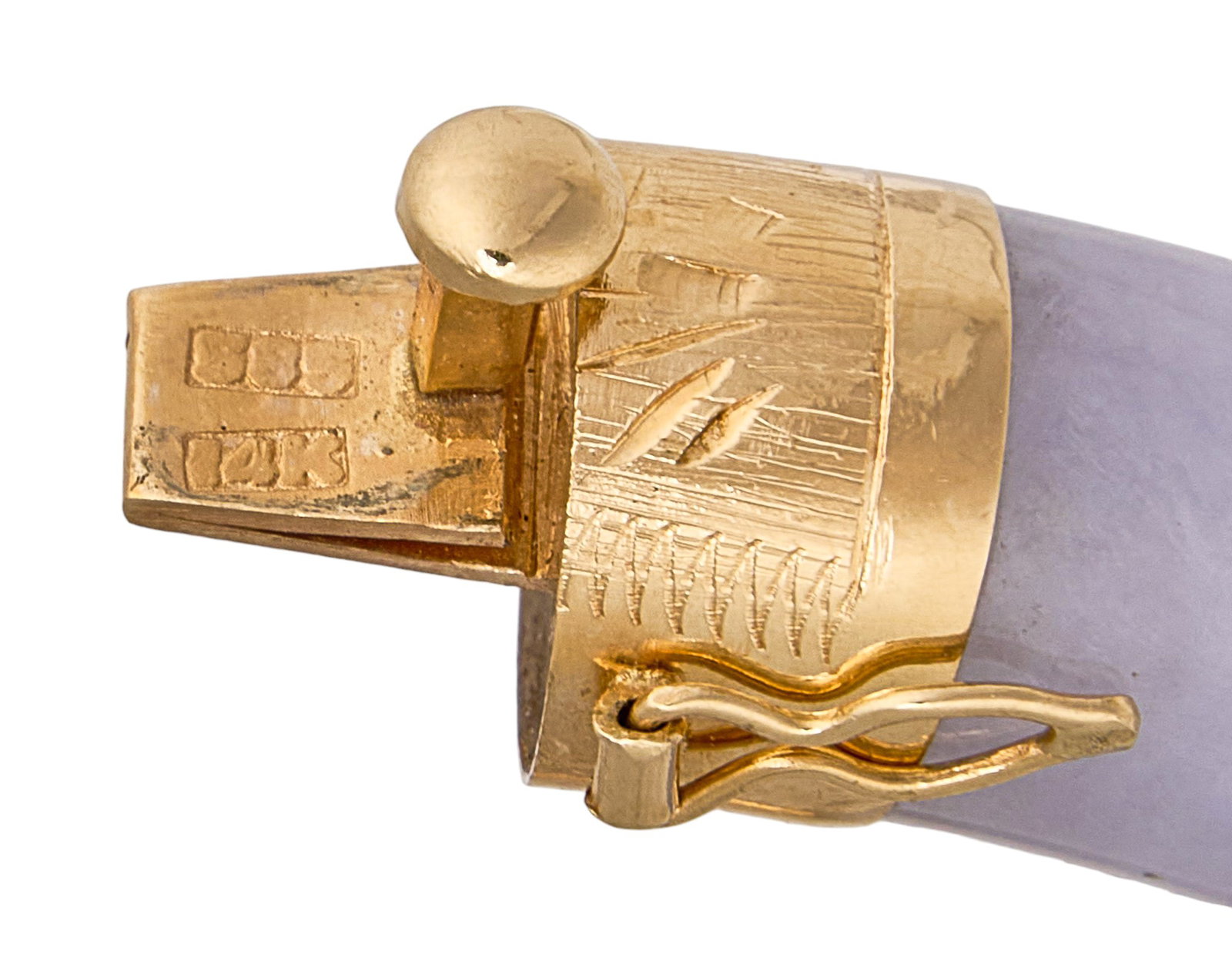14K Lavender Jade Bangle - 4