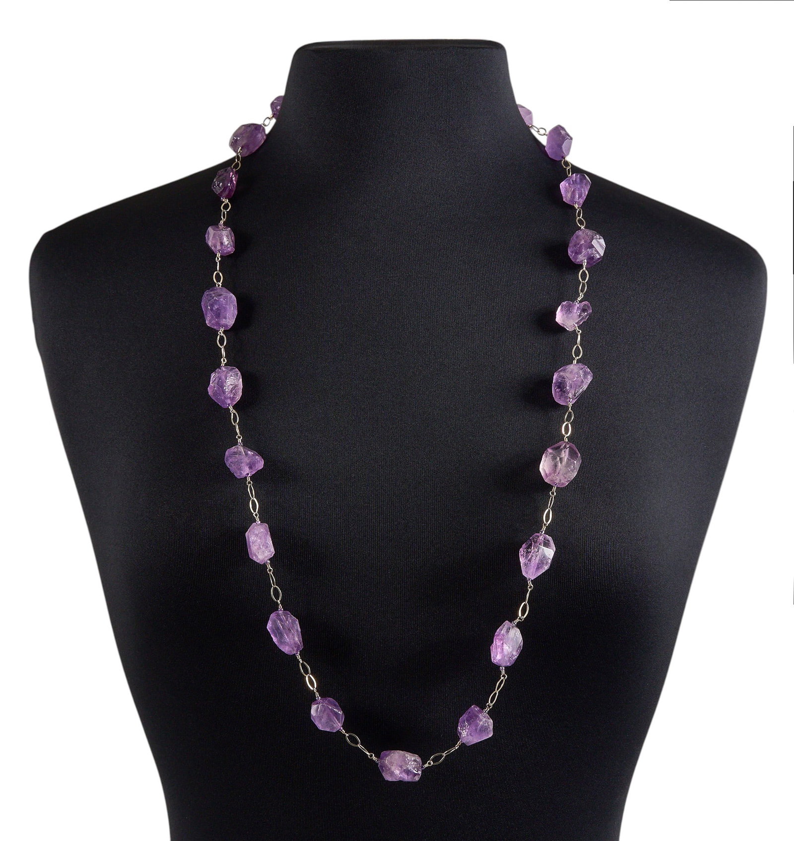 Sterling & Amethyst Nugget Necklace (1 of 4)
