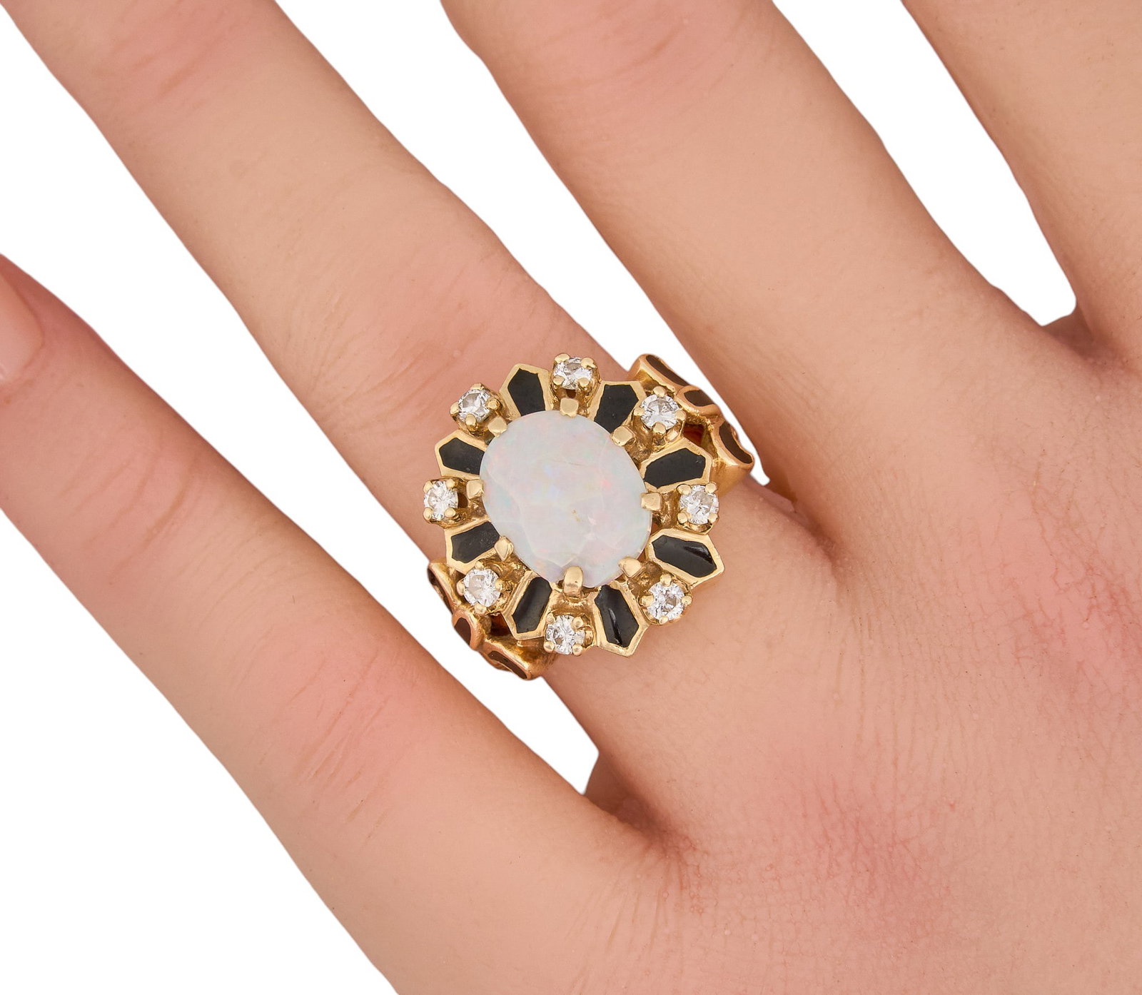 14K Opal & Diamond Ring - 2