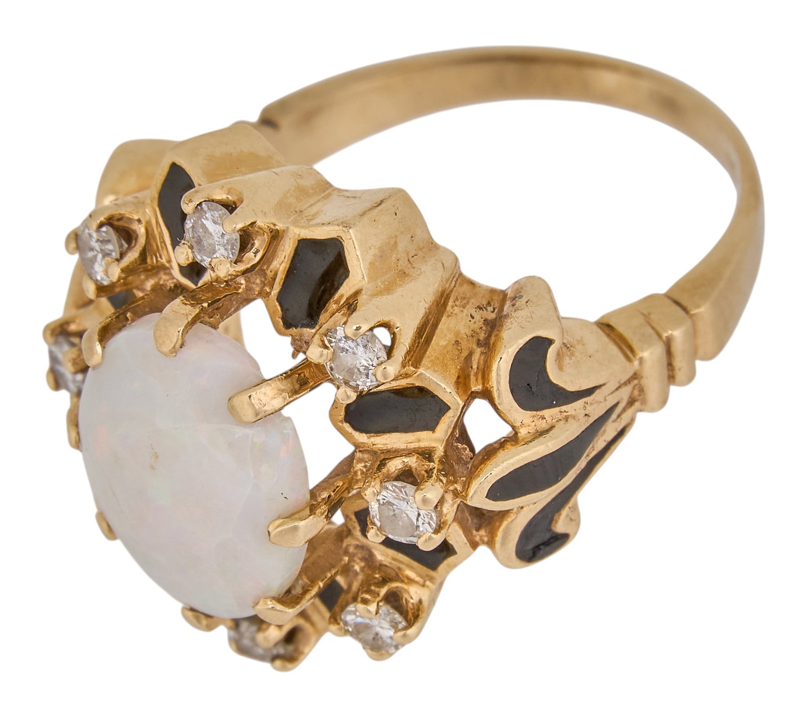 14K Opal & Diamond Ring - 3