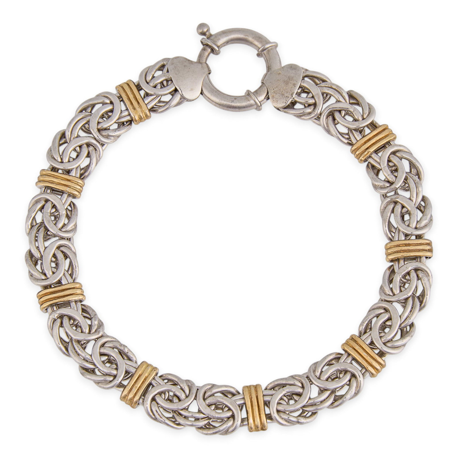 Sterling/14K Byzantine Chain Bracelet (1 of 4)