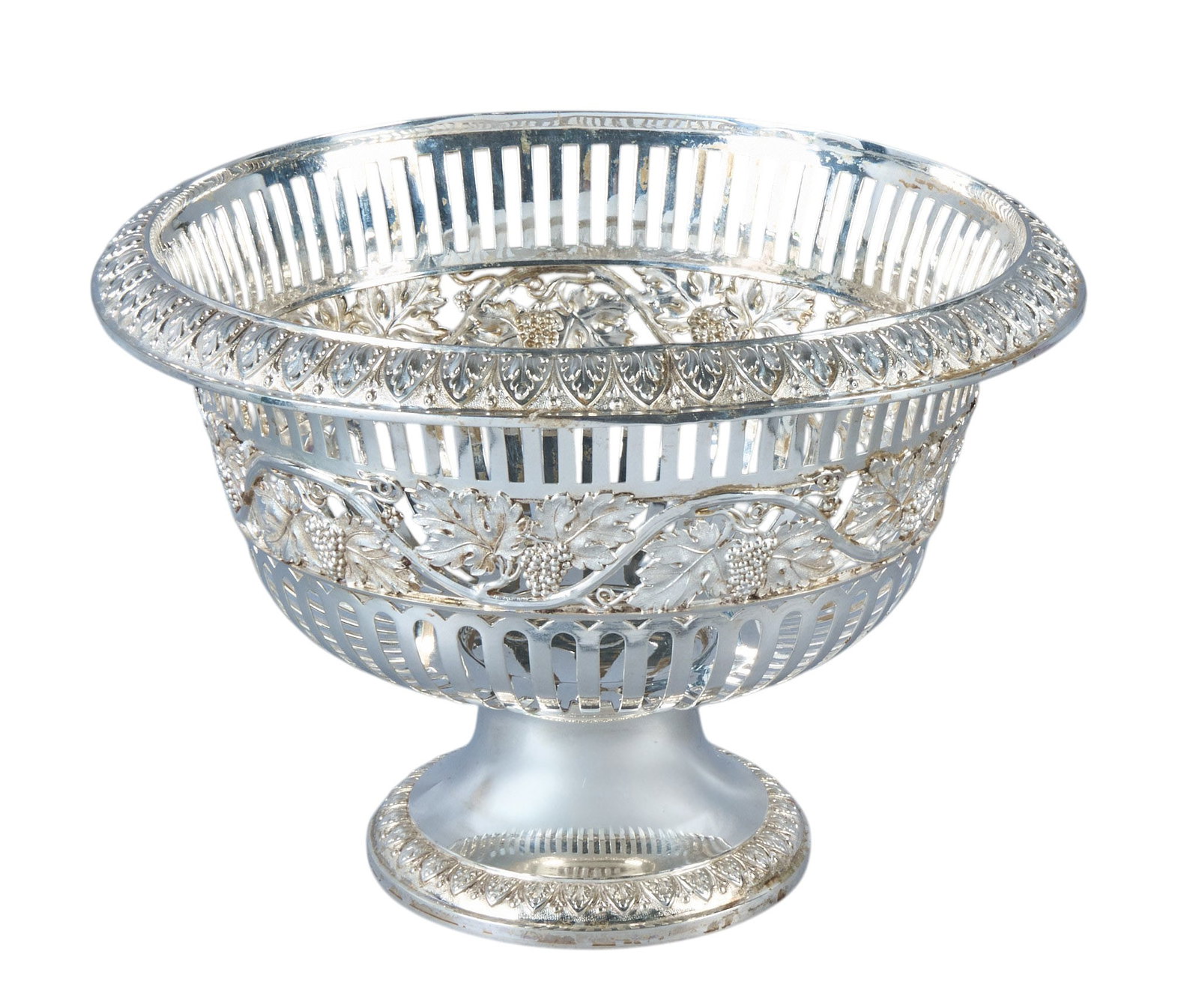 Large Articulated Sterling Silver Fruit Bowl (1 of 4)
