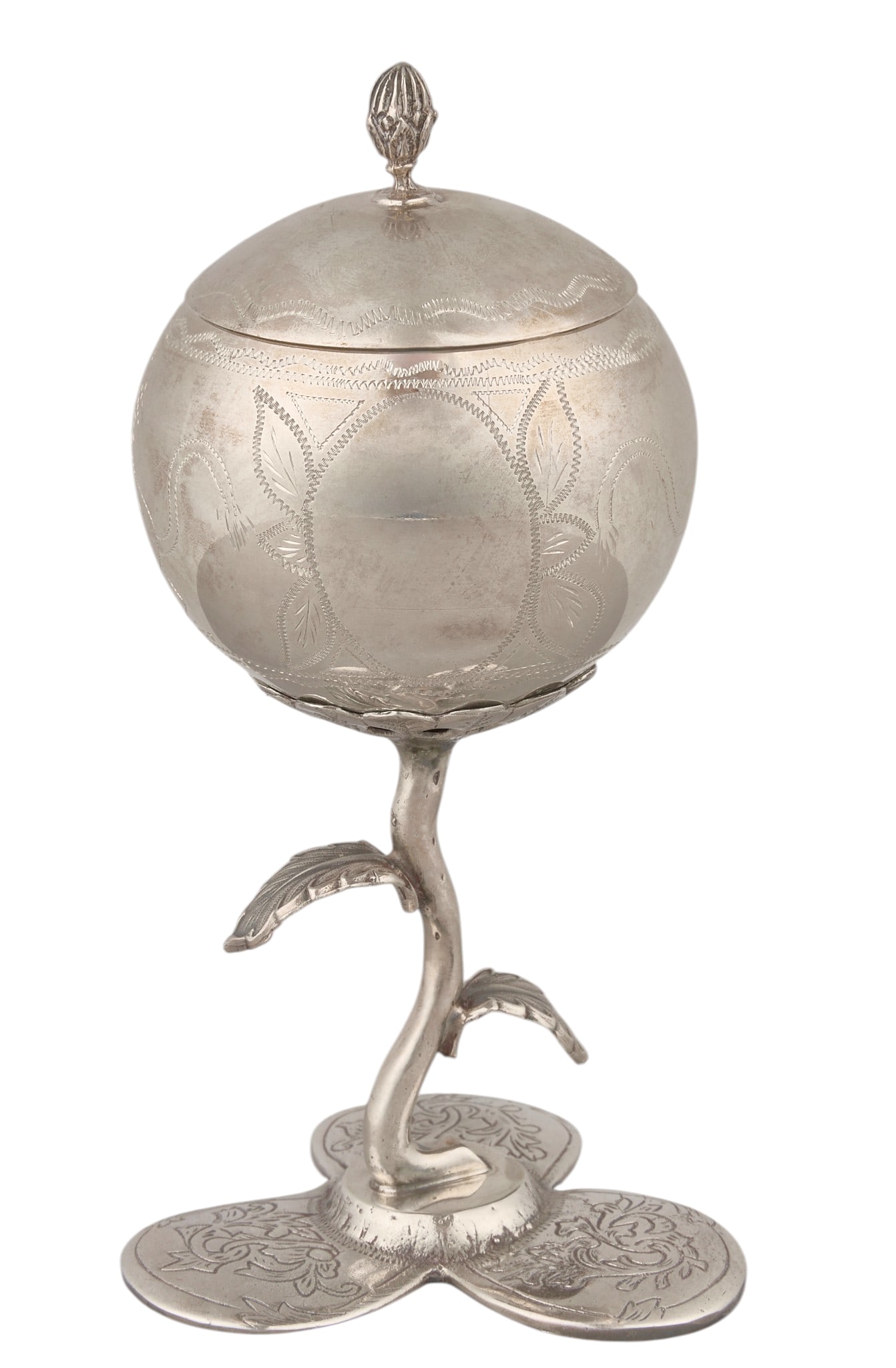 Judaica Sterling Silver Besamim Spice Box: Judaica sterling silver besamin spice box height 6.5 in. x width 3.25 in. x depth 3.25 in. Total weight: 7.805 ozt (weighable silver) Provenance: Property from the collection of an industrial