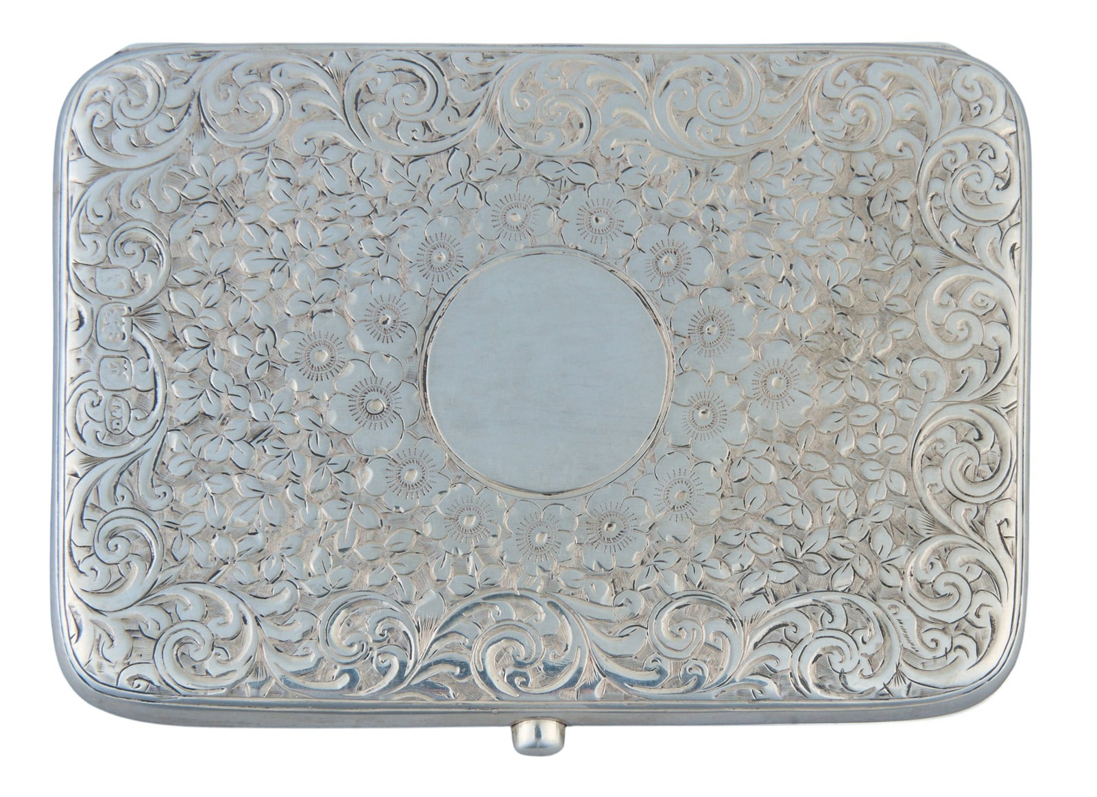 Small Sterling Silver Coin Purse: Small sterling silver coin purse with scroll design height 0.5 in. x width 4 in. x depth 2.75 in. Total weight: 3.70 ozt (weighable silver) Provenance: Property from the collection of