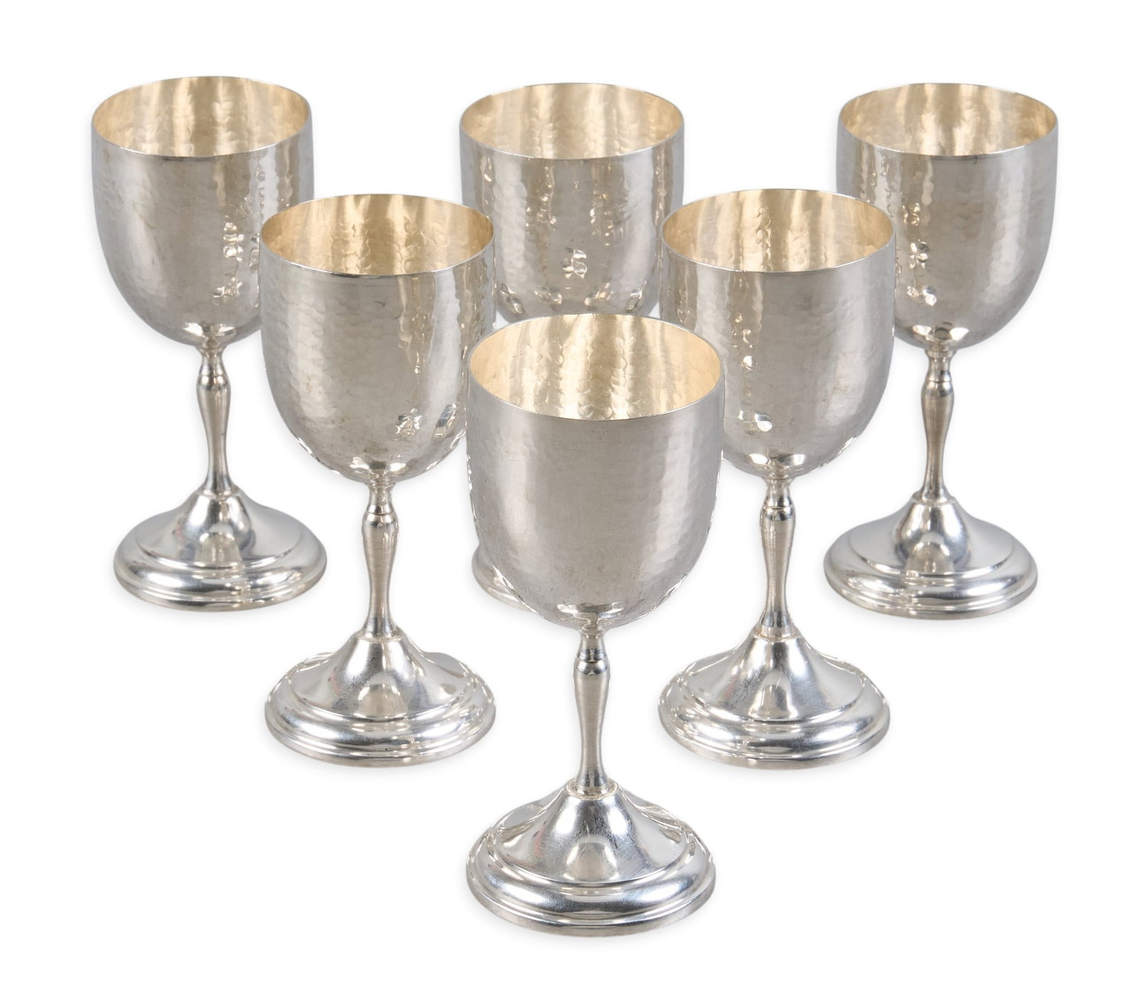(6) Small Sterling Silver Wine Glasses (1 of 4)