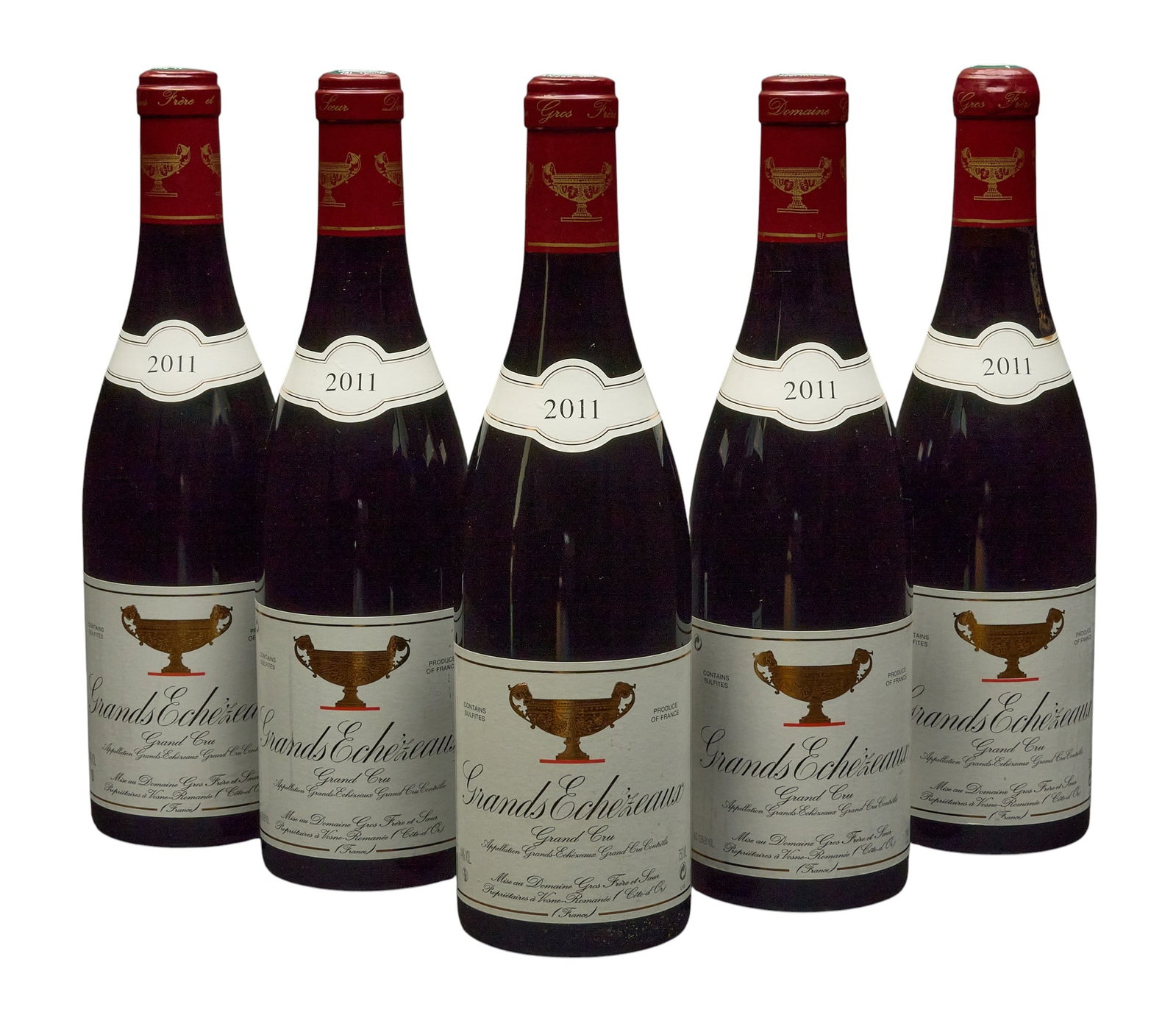 (5) 2011 Domaine Gros Frere & Soeur Grands Echezeaux: Five bottles of 2011 Domaine Gros Frere & Soeur Grands Echezeaux Provenance: Property from the custom chilled cellar of the Cordillera Ranch home of prominent attorney David J. Arata