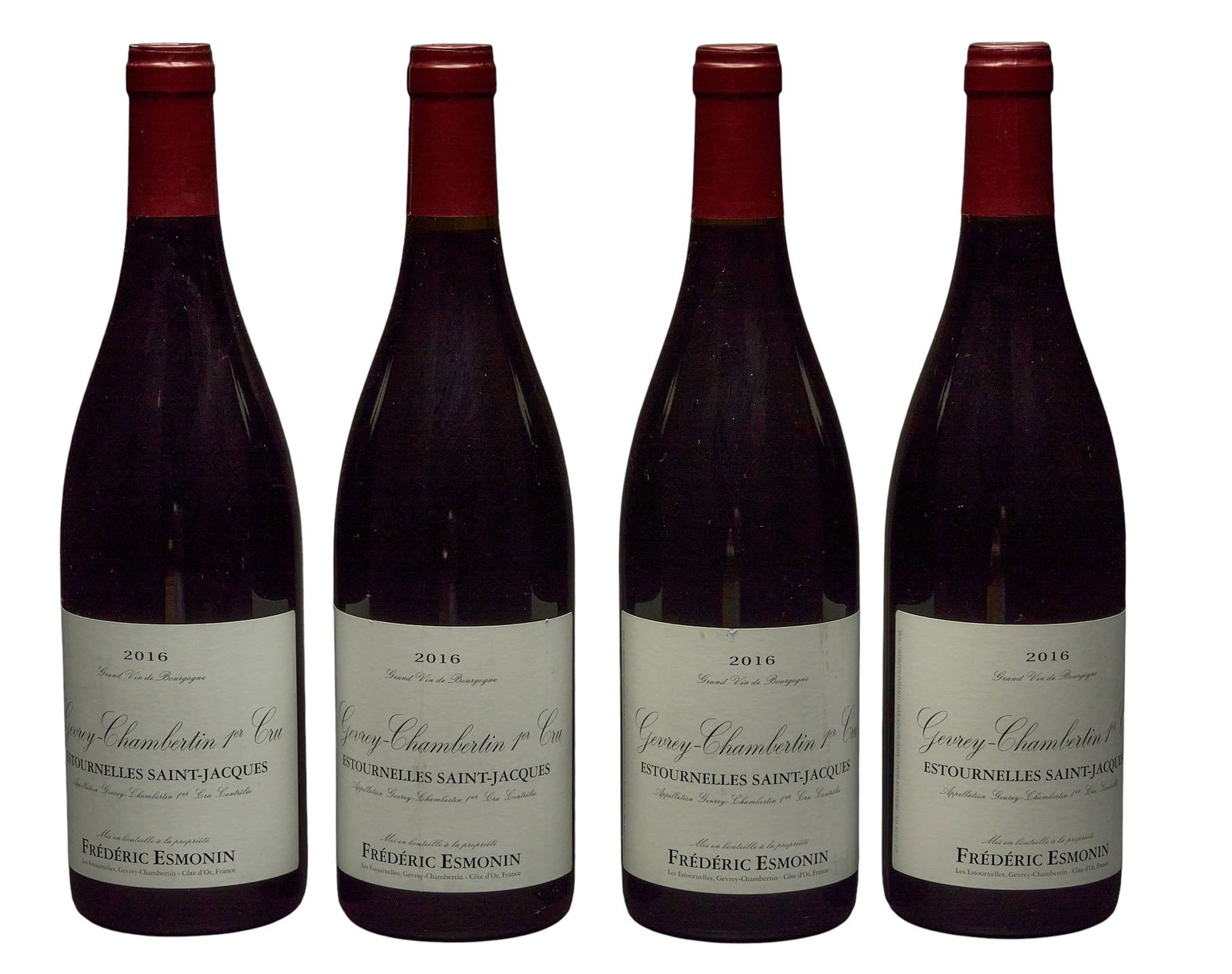 (4) 2016 Frederic Esmonin Estournelles Saint-Jacques: Four bottles of 2016 Frederic Esmonin Estournelles Saint-Jacques Provenance: Property from the custom chilled cellar of the Cordillera Ranch home of prominent attorney David J. Arata