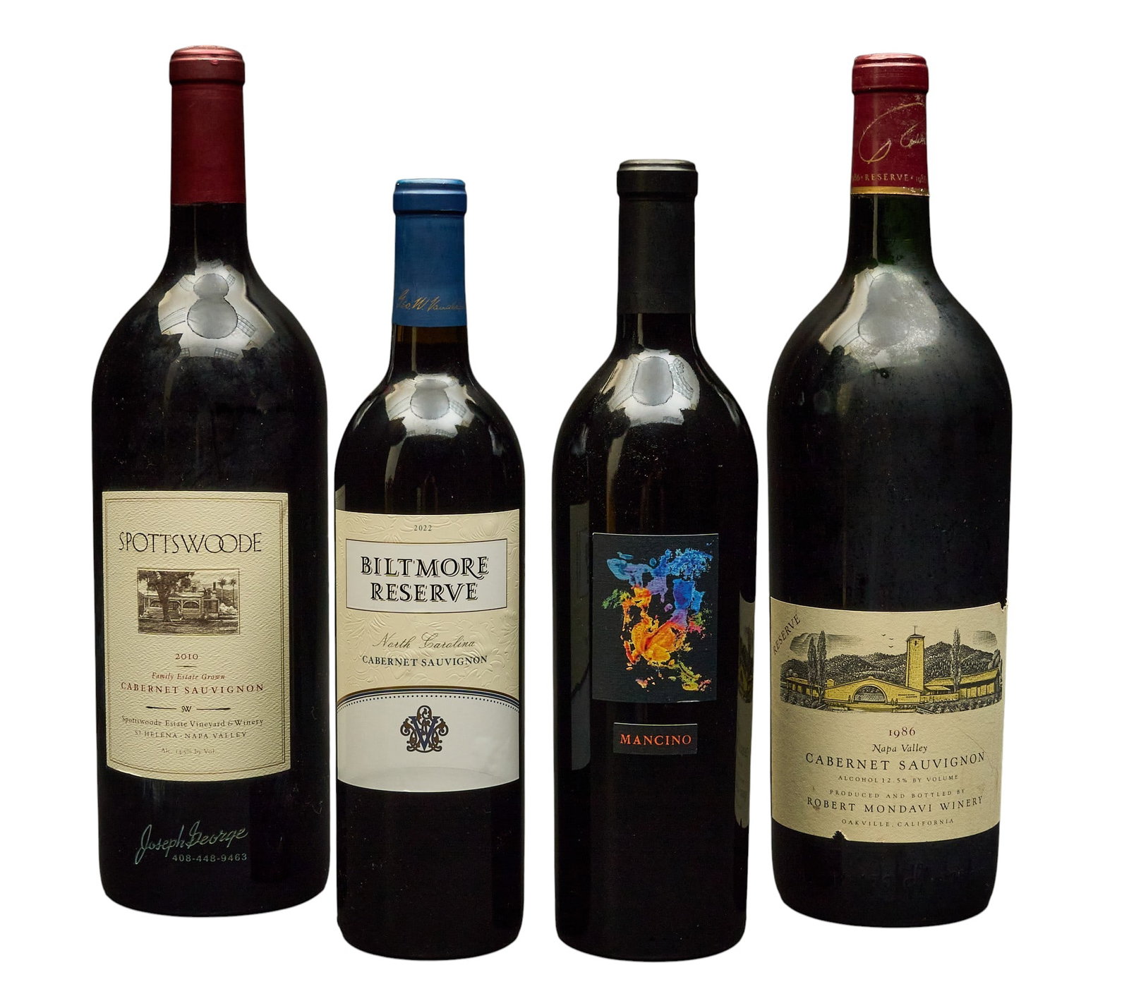 (4) Cabernet Sauvignon Various Makers & Years (1 of 2)