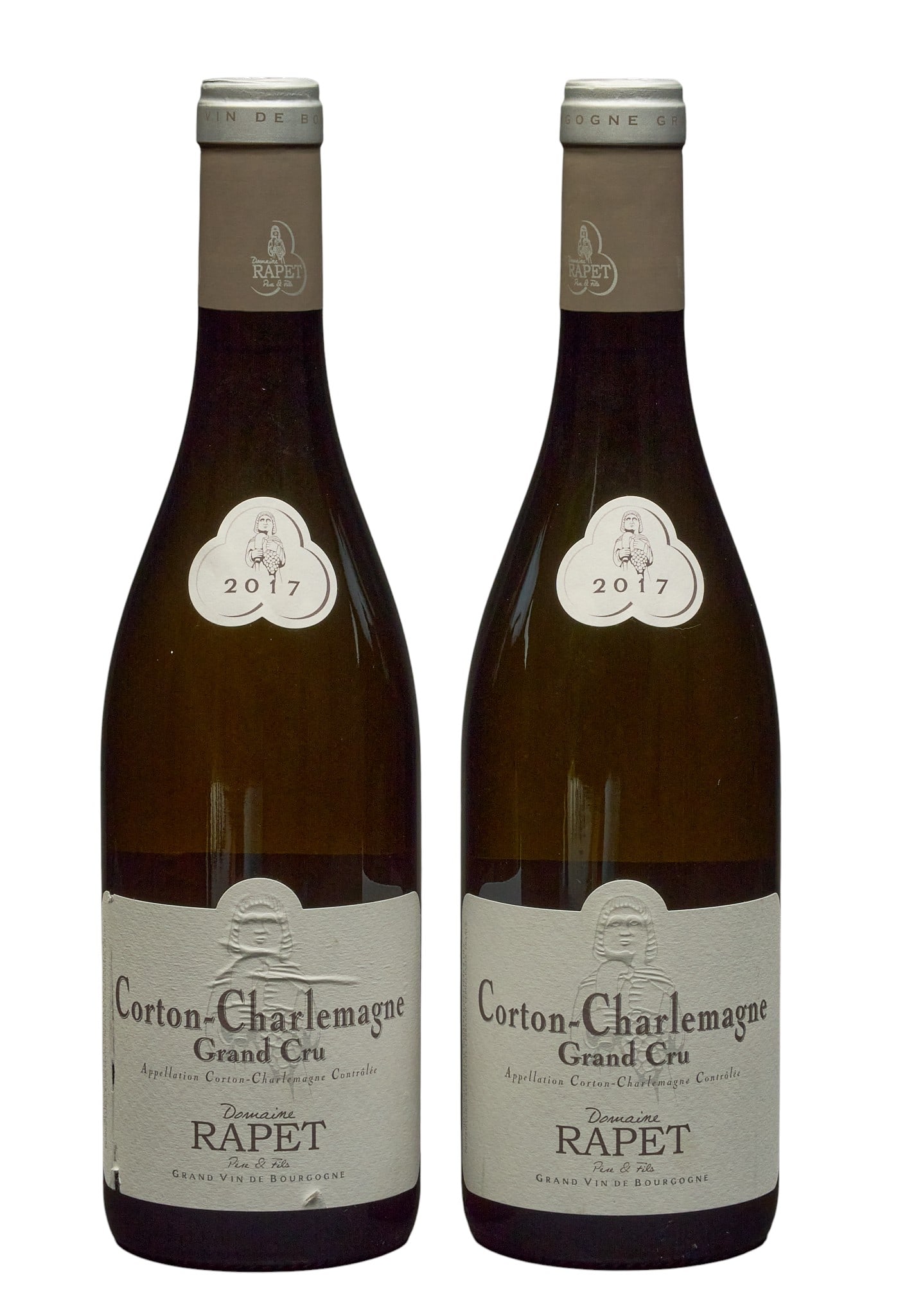 (2) 2017 Domaine Rapet Corton-Charlemagne Grand Cru: Two bottles of 2017 Domaine Rapet Corton-Charlemagne Grand Cru Provenance: Property from the custom chilled cellar of the Cordillera Ranch home of prominent attorney David J. Arata