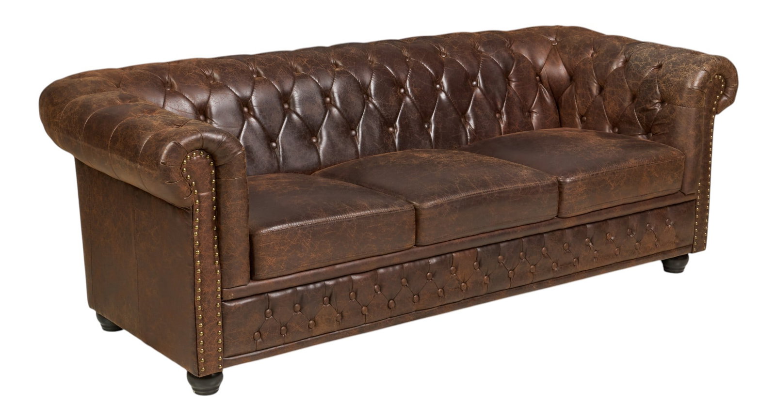 Chesterfield Style Leather Sofa (1 of 4)