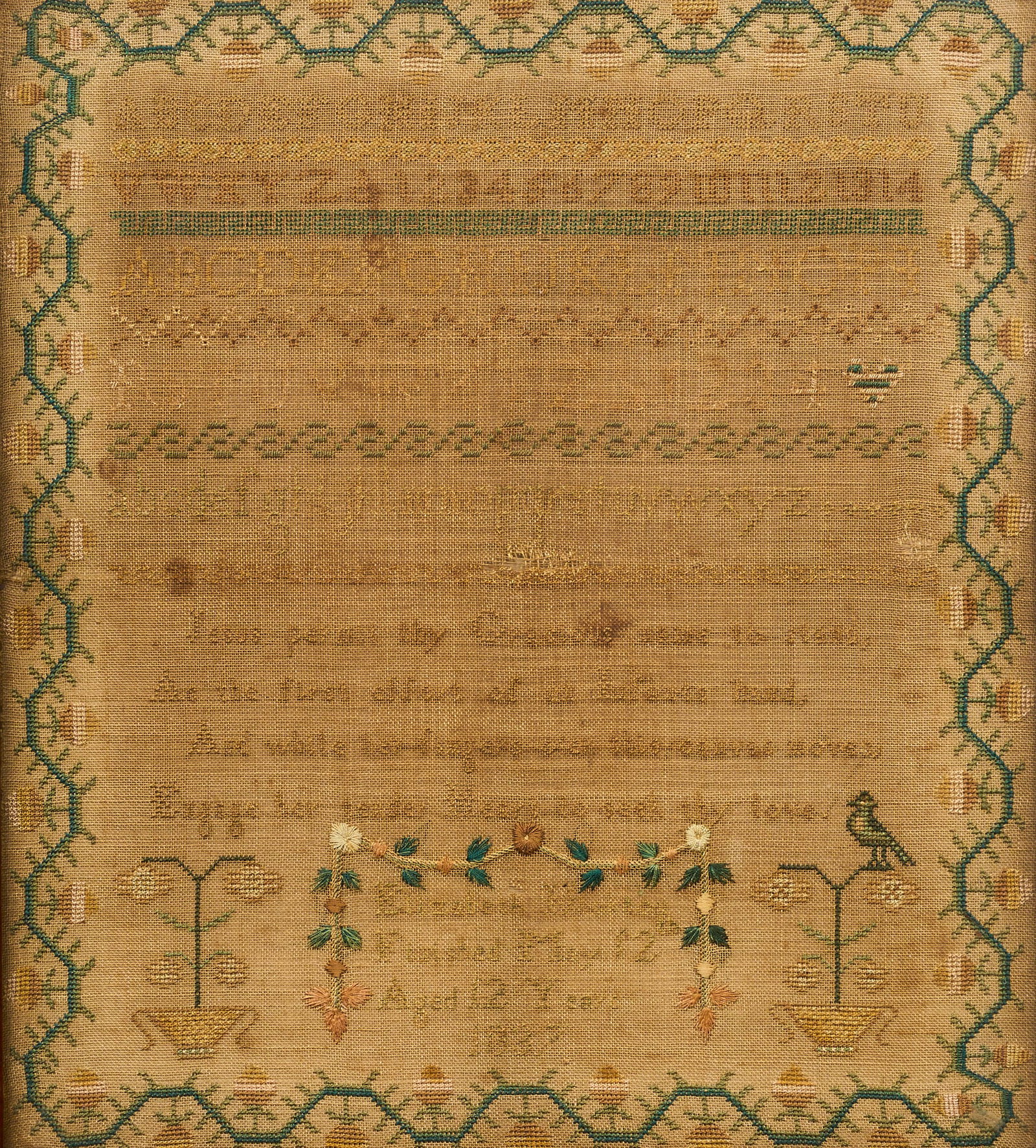 Antique Embroidery Sampler (1 of 3)