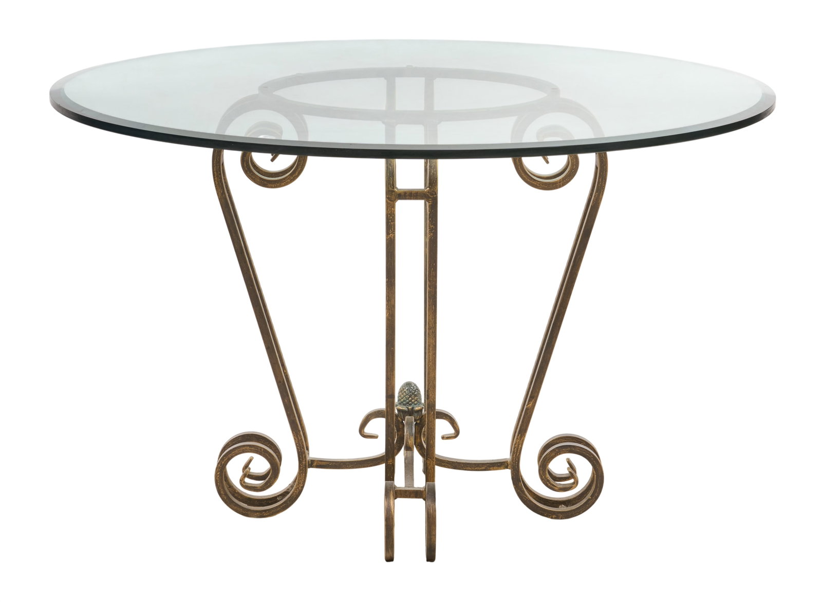 Glass Top Circular Table with Iron Base (1 of 3)