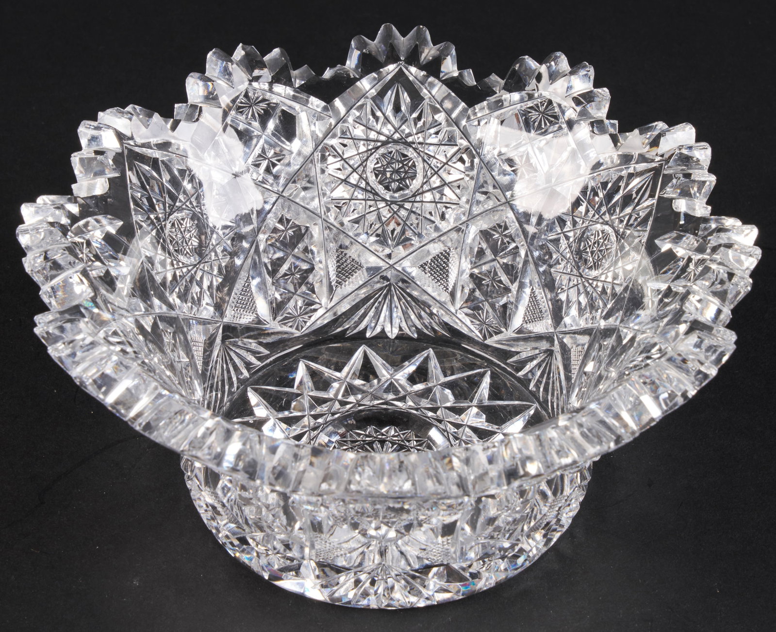 Small Cut Crystal Bowl: Small cut crystal bowl height 3 in. x diameter 6.5 in. Provenance: Property from the collection of an industrial chemicals entrepreneur, from his Alamo Heights, Texas home