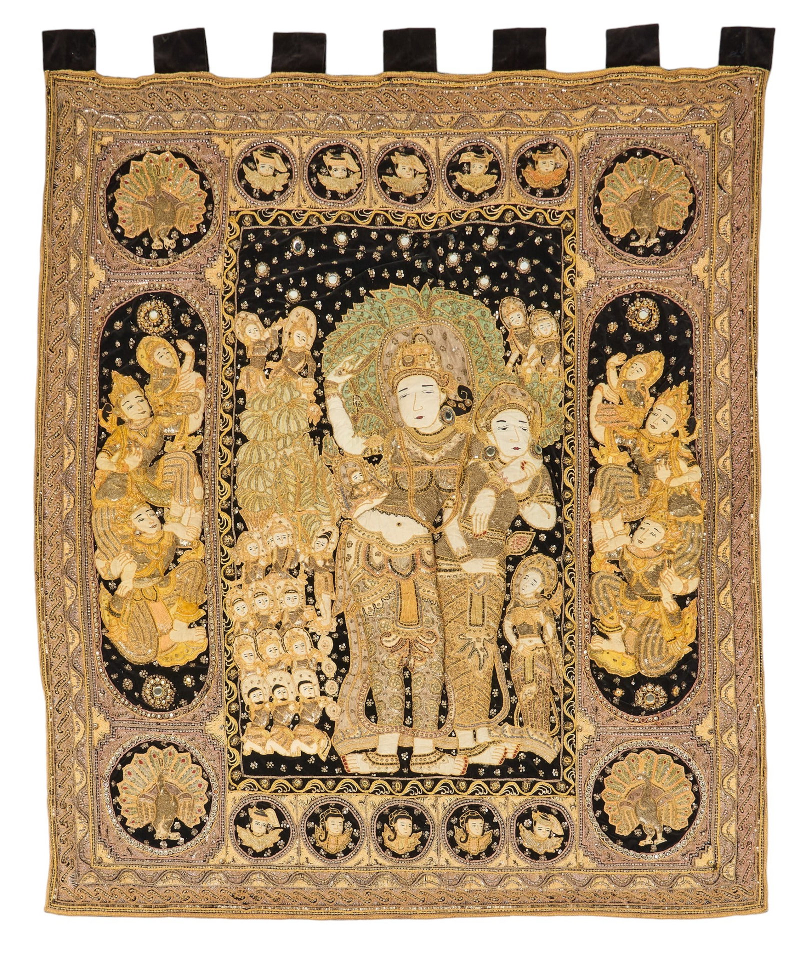 Vintage Beaded Burmese Tapestry (1 of 3)
