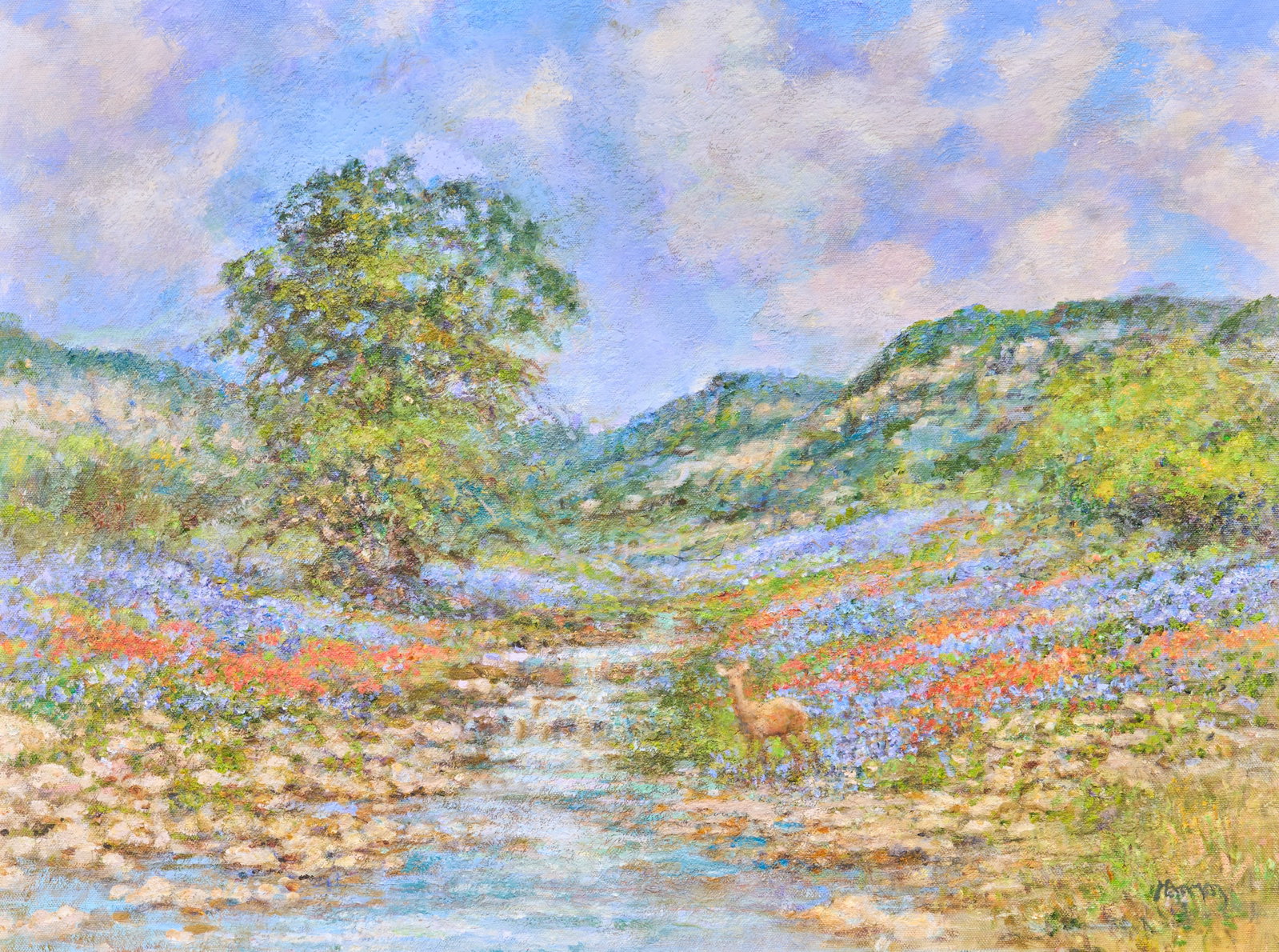 Robert Hamman, "Hill Country Spring": Robert Hamman (Texas, b. 1938), "Hill Country Spring", oil on canvas, signed lower right sight: 18 x 24 in., frame: 20 x 26 in. Provenance: Property from the collection of the arti