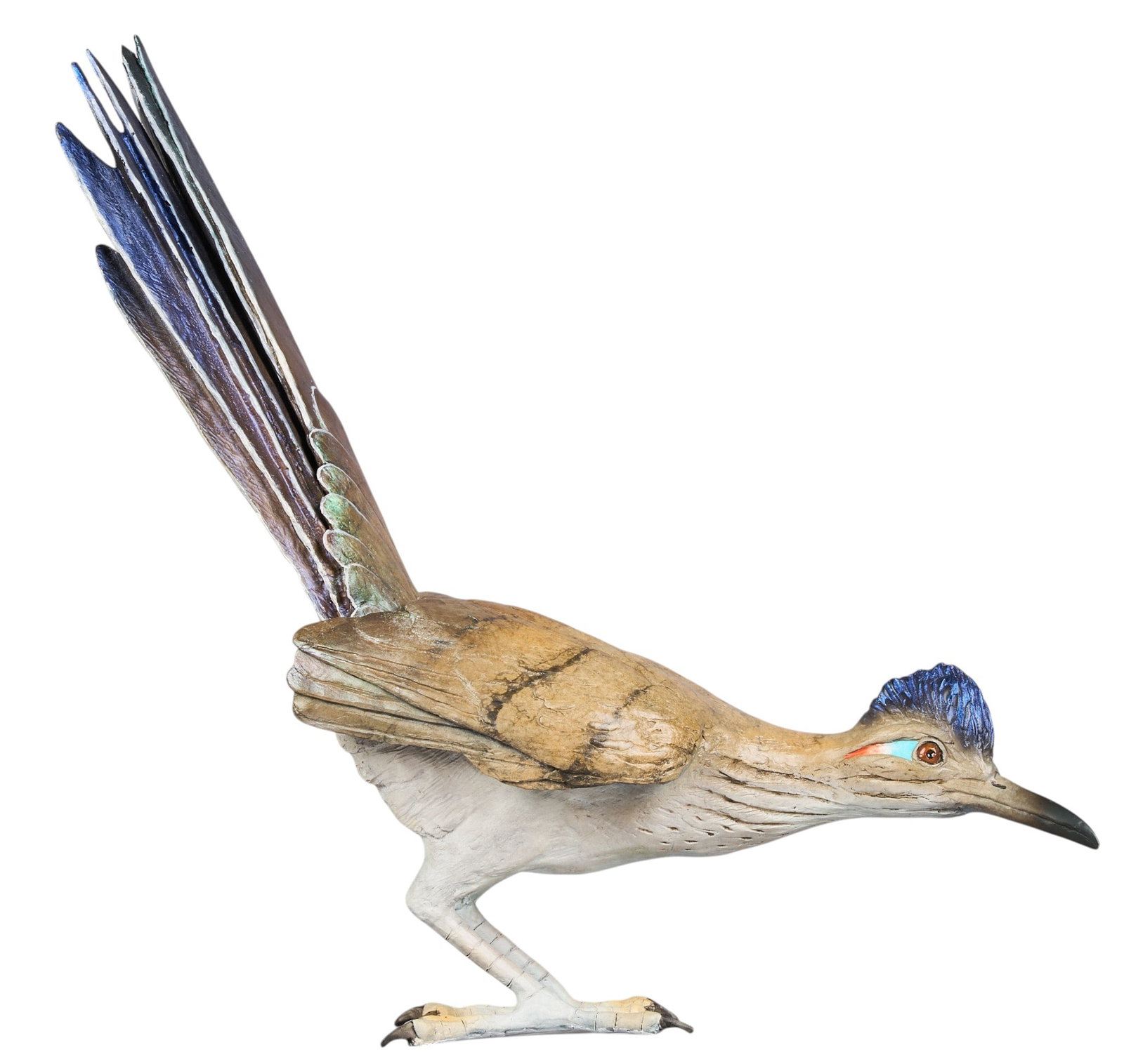 Jim Eppler, "Roadrunner IV": Jim Eppler (Texas / California, b. 1950), "Roadrunner IV", bronze with naturalistic polychrome patina, incised signature and edition number 48/50, freestanding height 15.5 in. x width 5