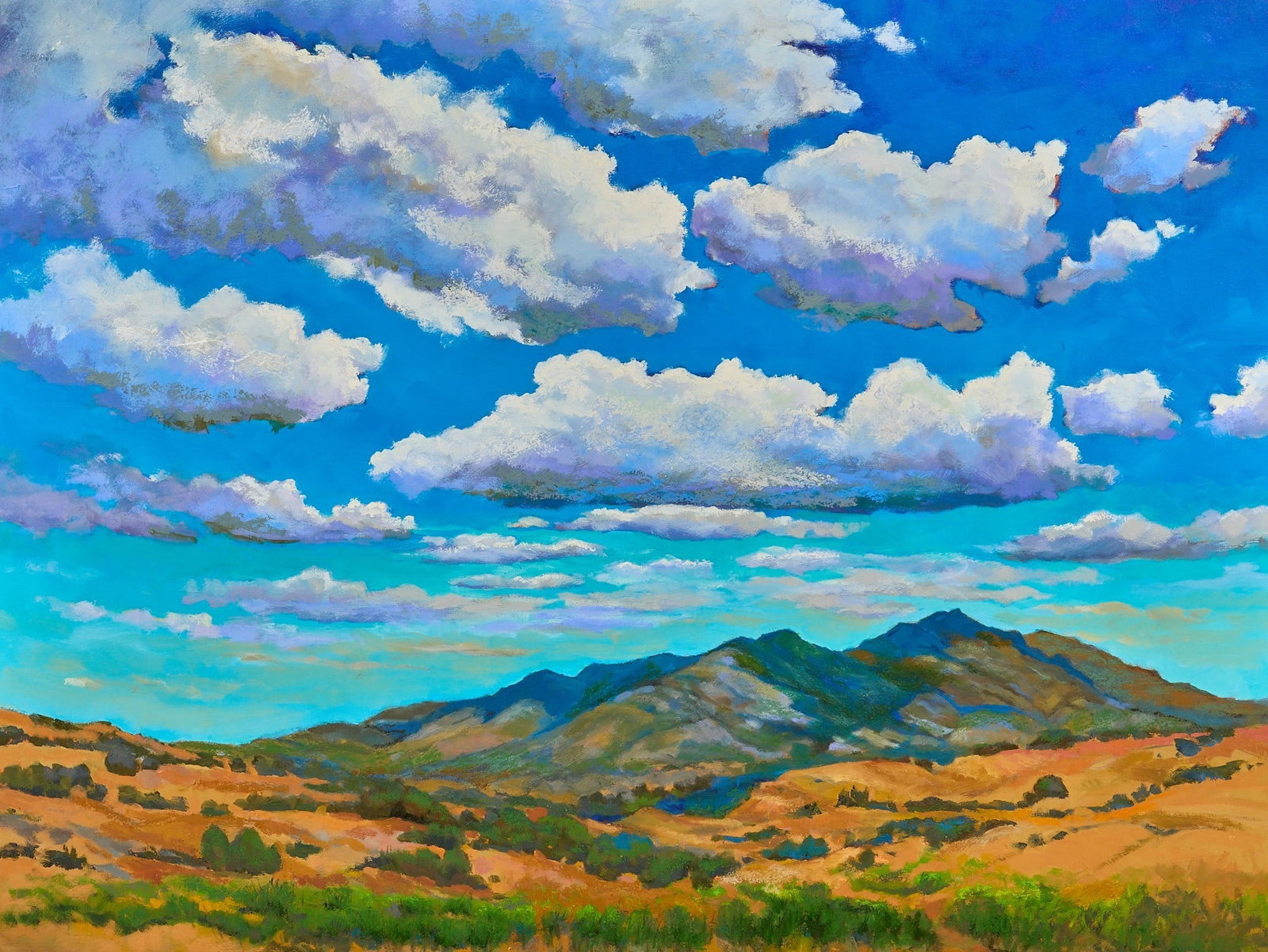 Michael Etie, "Big Clouds": Michael Etie (Texas, b. 1948), "Big Clouds", oil on canvas sight: 30 x 40 in., frame: 38 x 48 in. Provenance: Property from the collection of the artist, Austin, Texas Mike Etie is a la