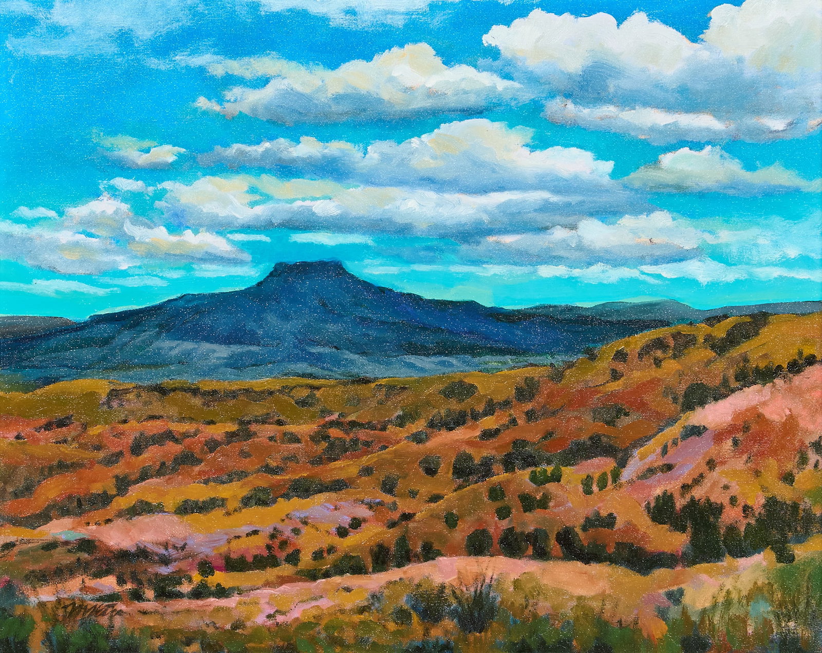 Michael Etie, "The Pedernal": Michael Etie (Texas, b. 1948), "The Pedernal", oil on canvas, signed lower left sight: 16 x 20 in., frame: 21 x 25 in. Provenance: Property from the collection of the artist, Austin, Texas M