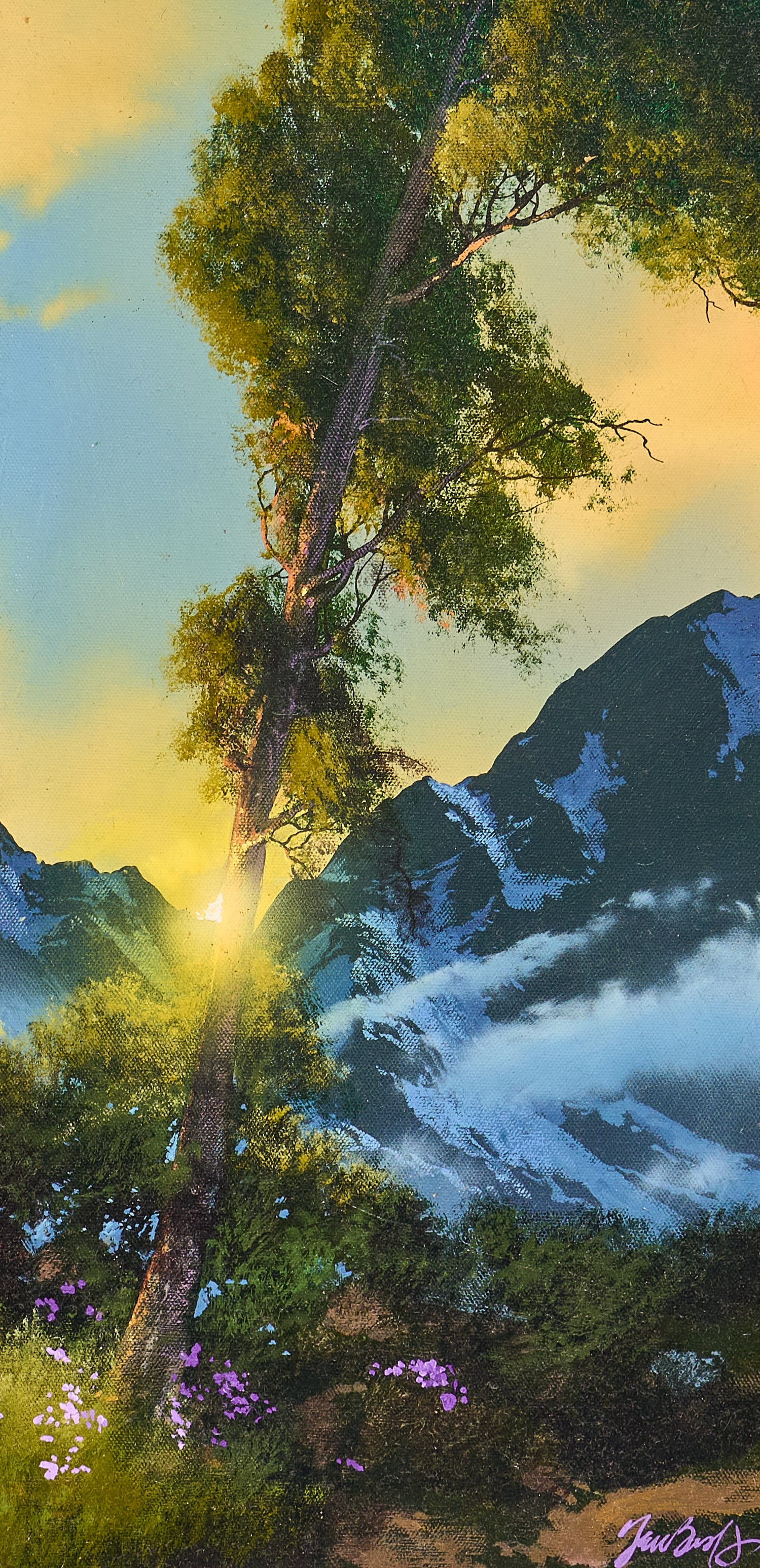 Dale TerBush, "Just a Chance at Heaven": Dale TerBush (California / Arizona, b. 1948), "Just a Chance at Heaven", oil on canvas, signed lower right, signed again and titled on the verso sight: 20 x 10 in., frame: 26 x 16 