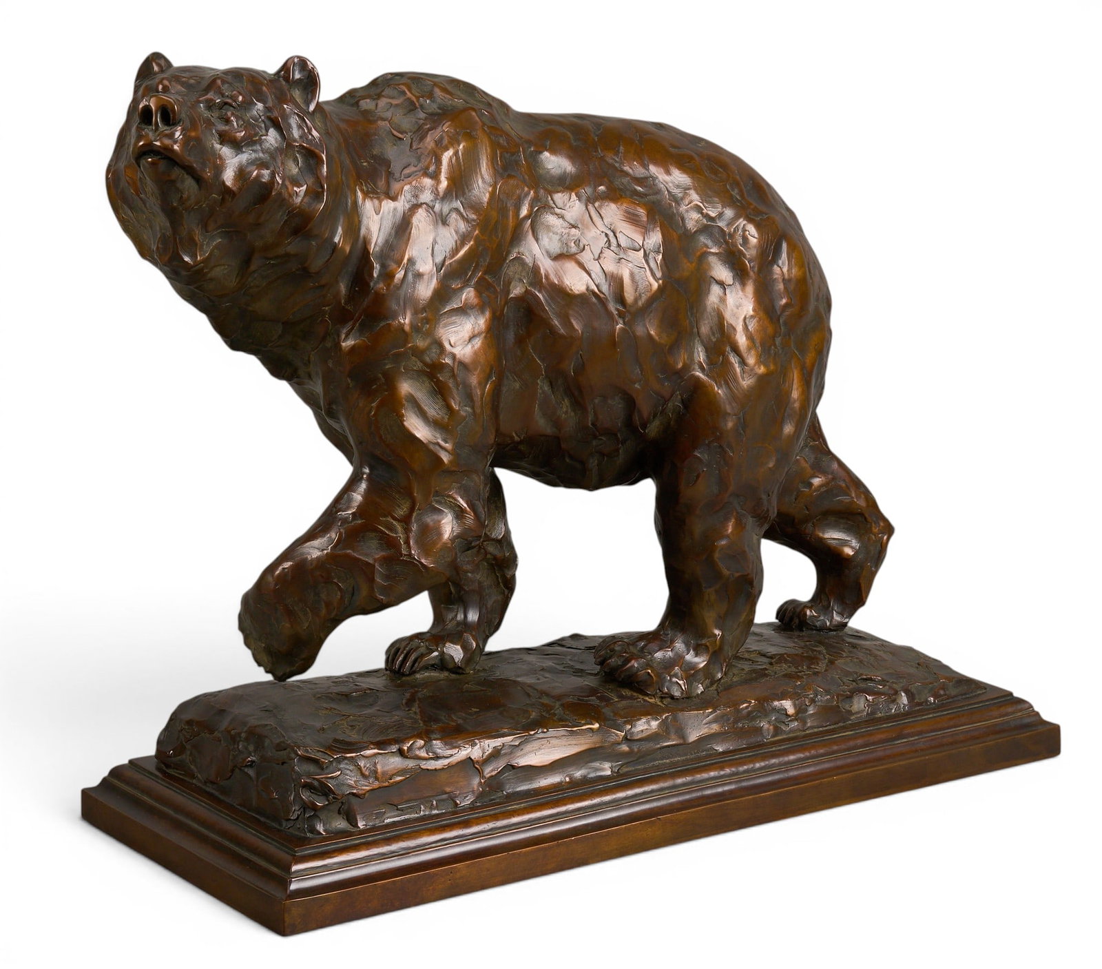 Tim Shinabarger, "Catching a Scent": Tim Shinabarger (Montana, b. 1966), "Catching a Scent", artist-cast bronze sculpture on wooden base, incised signature, title, edition number 10/30, and date, 1996 height 19 in. x